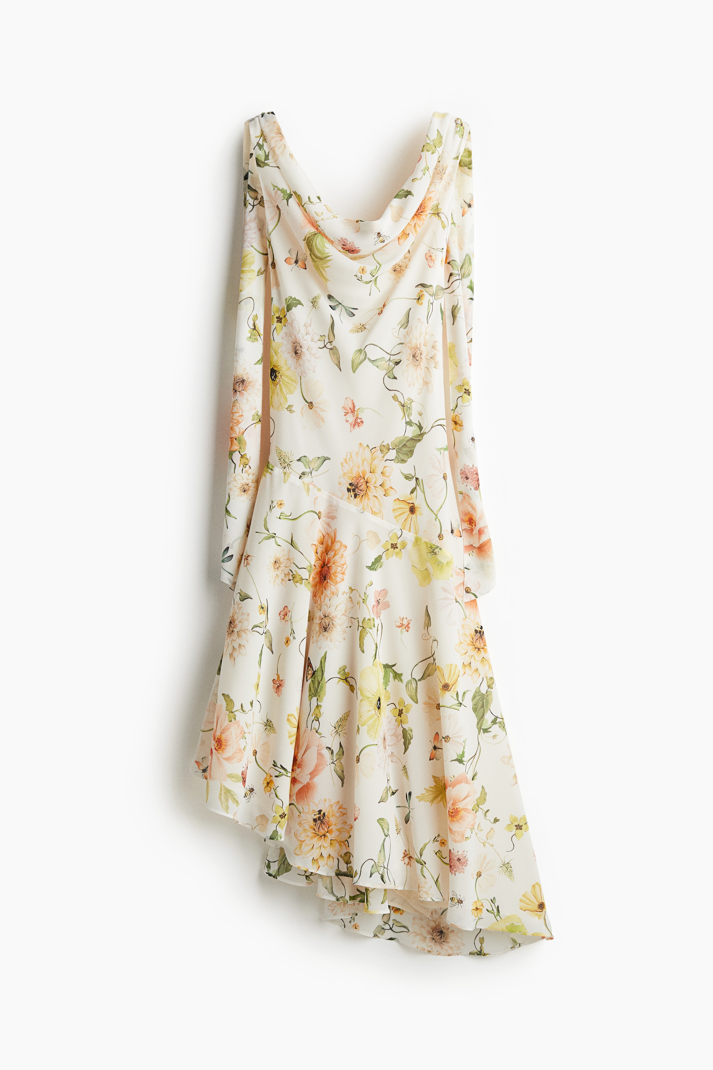 H & M - Kleid mit Wasserfall-Ausschnitt - Weiß - Damen