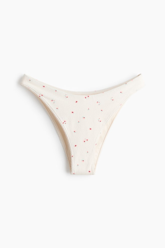 Bas de maillot Cheeky - Crème/fleuri - 1