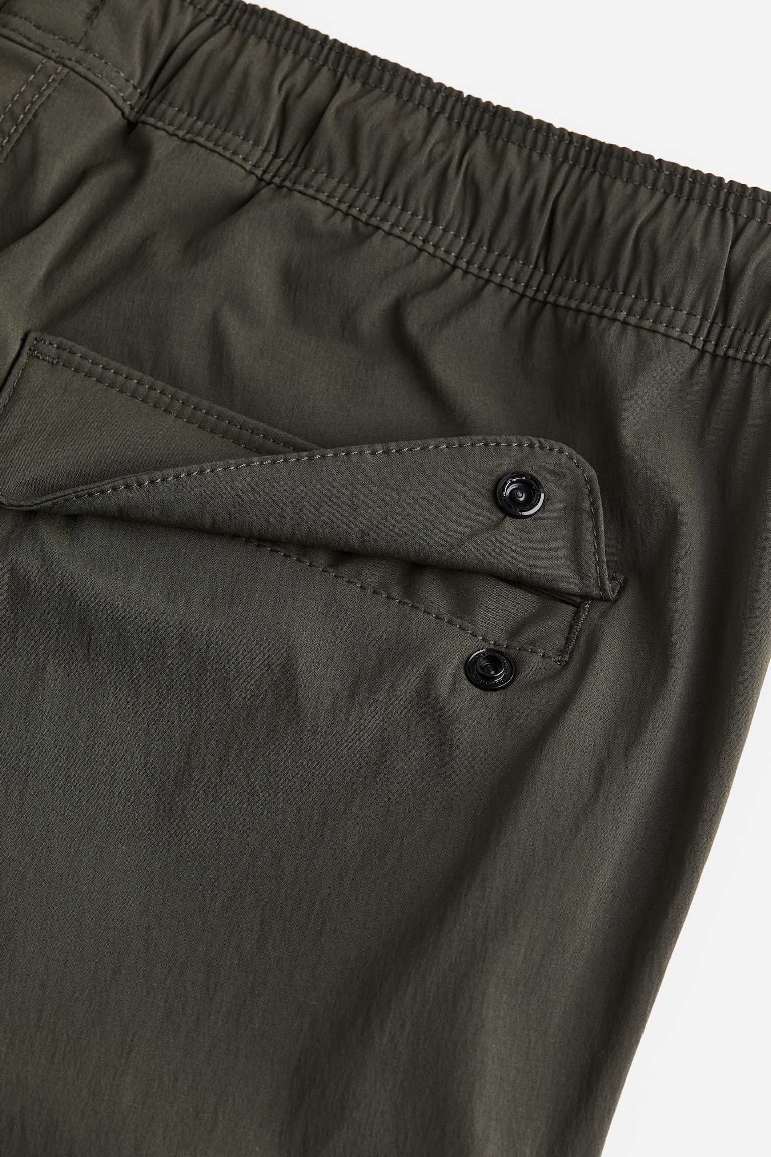 Skinny Fit Nylon Cargo Joggers - Dark khaki green/Black - 2