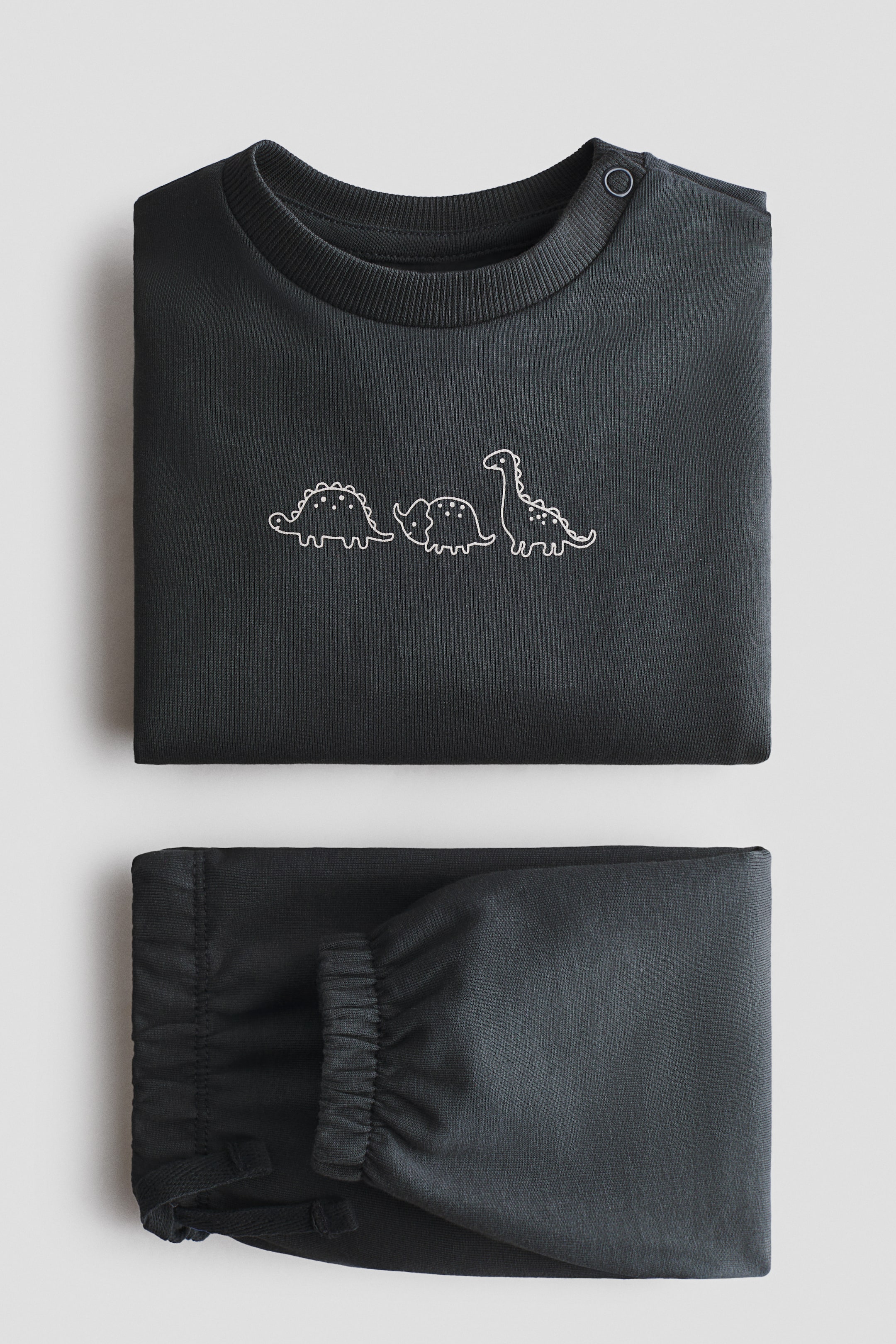Büyük resmi görüntüle: 2 Parçalı Sweatshirt Set - Koyu gri/Dinozorlar - ÇOCUK | H&M TR 2
