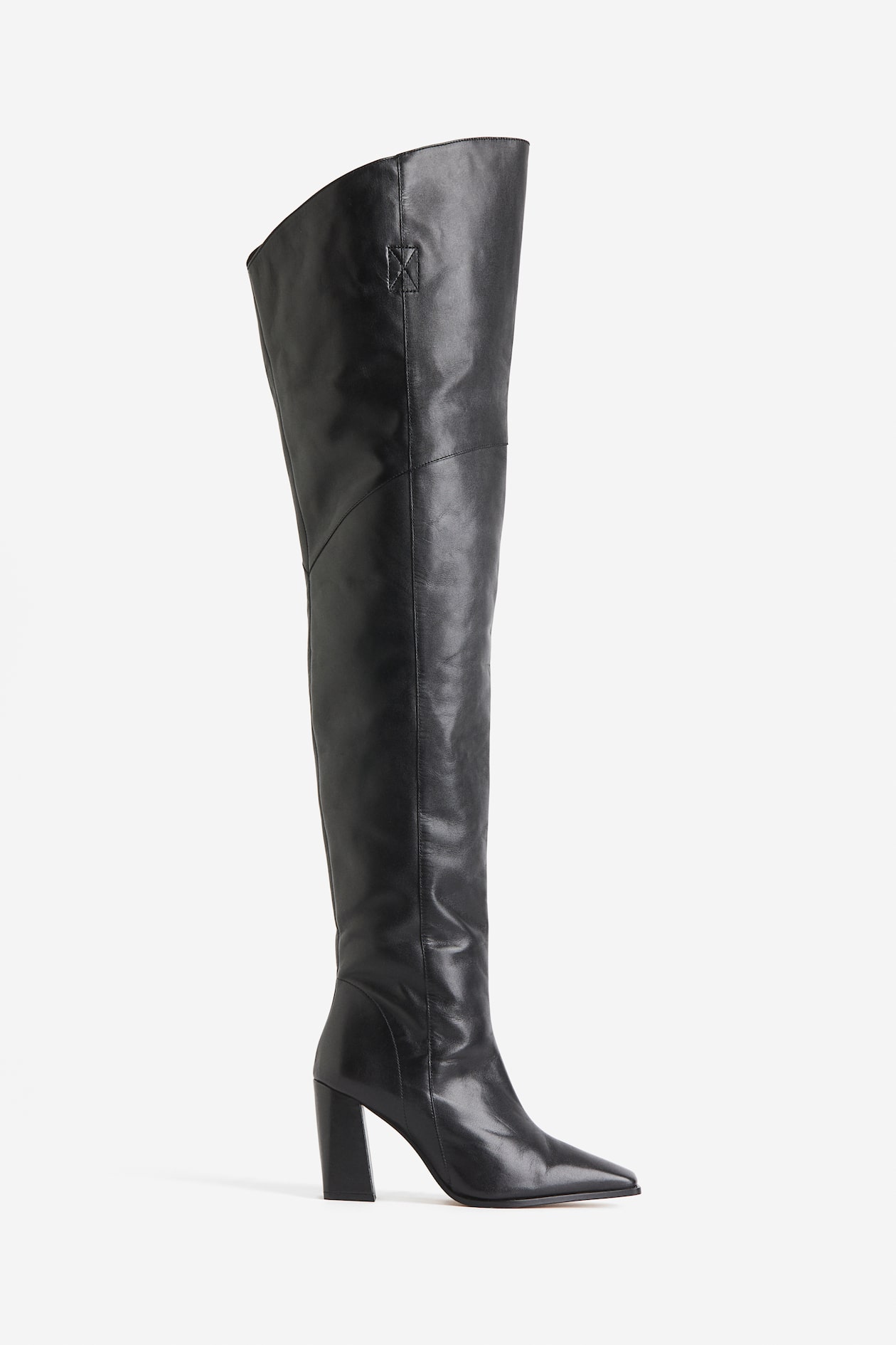 Knee High Overknee Stiefel Stretch Flach Stiefel Schwarz Lack