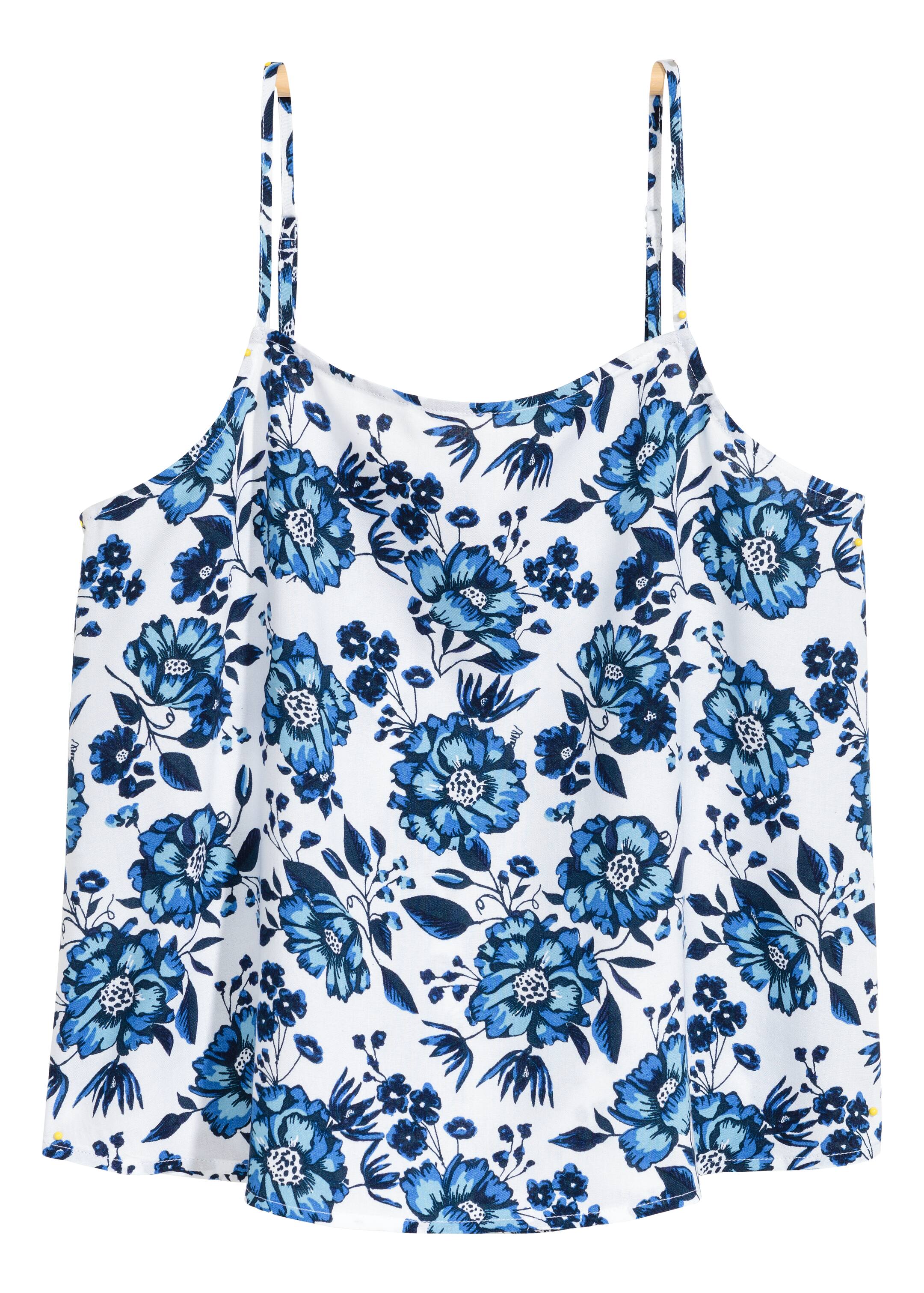 Sleeveless viscose top - Sleeveless - White/Floral - Ladies | H&M GB