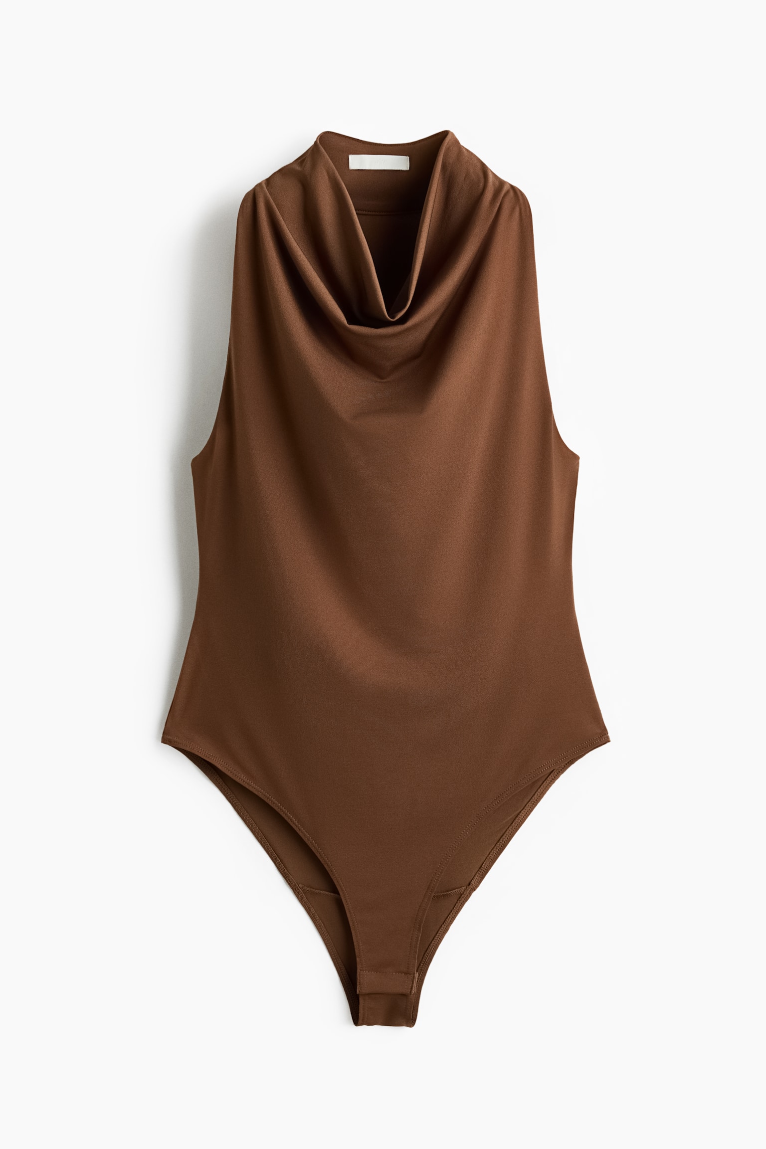 Cowl-neck body - Brown/Light dusty turquoise