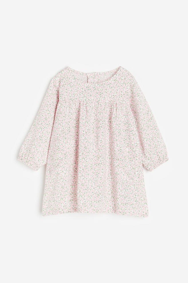 Pocket-detail dress - Light pink/Small flowers/Light green/Floral/Light blue/Striped