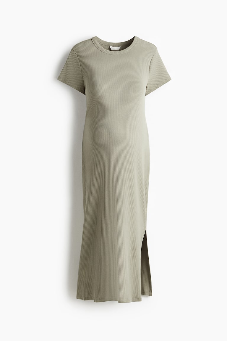 mama ribbed jersey dress Isla Ribbed Jersey Dress (Ivory)