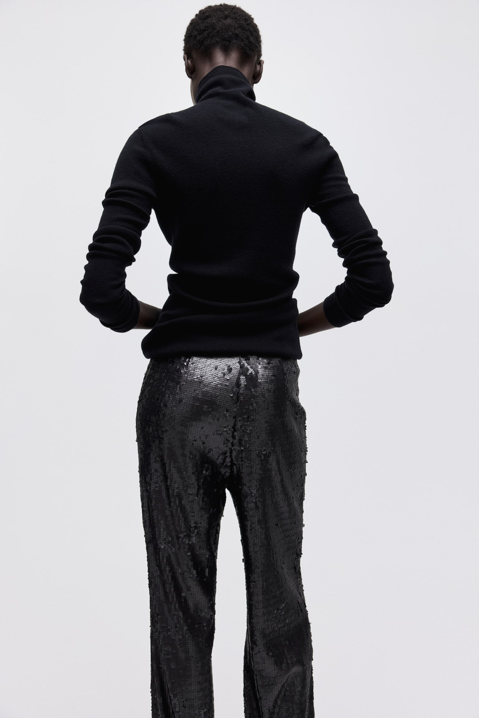 Flitrové nohavice - Čierna/Tmavohnedá/Svetlá hnedosivá - 5