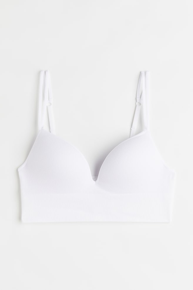 Seamless non-wired push-up bra - White/Black - 1