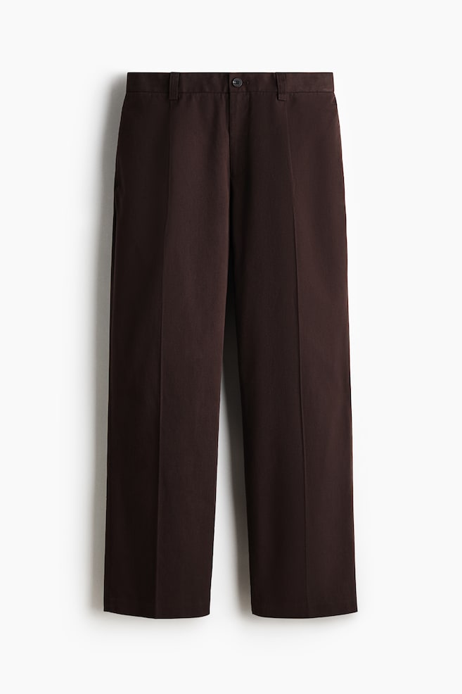 Relaxed-Fit Cotton and Lyocell Tailored Pants - Dark brown/Black/Light beige - 1