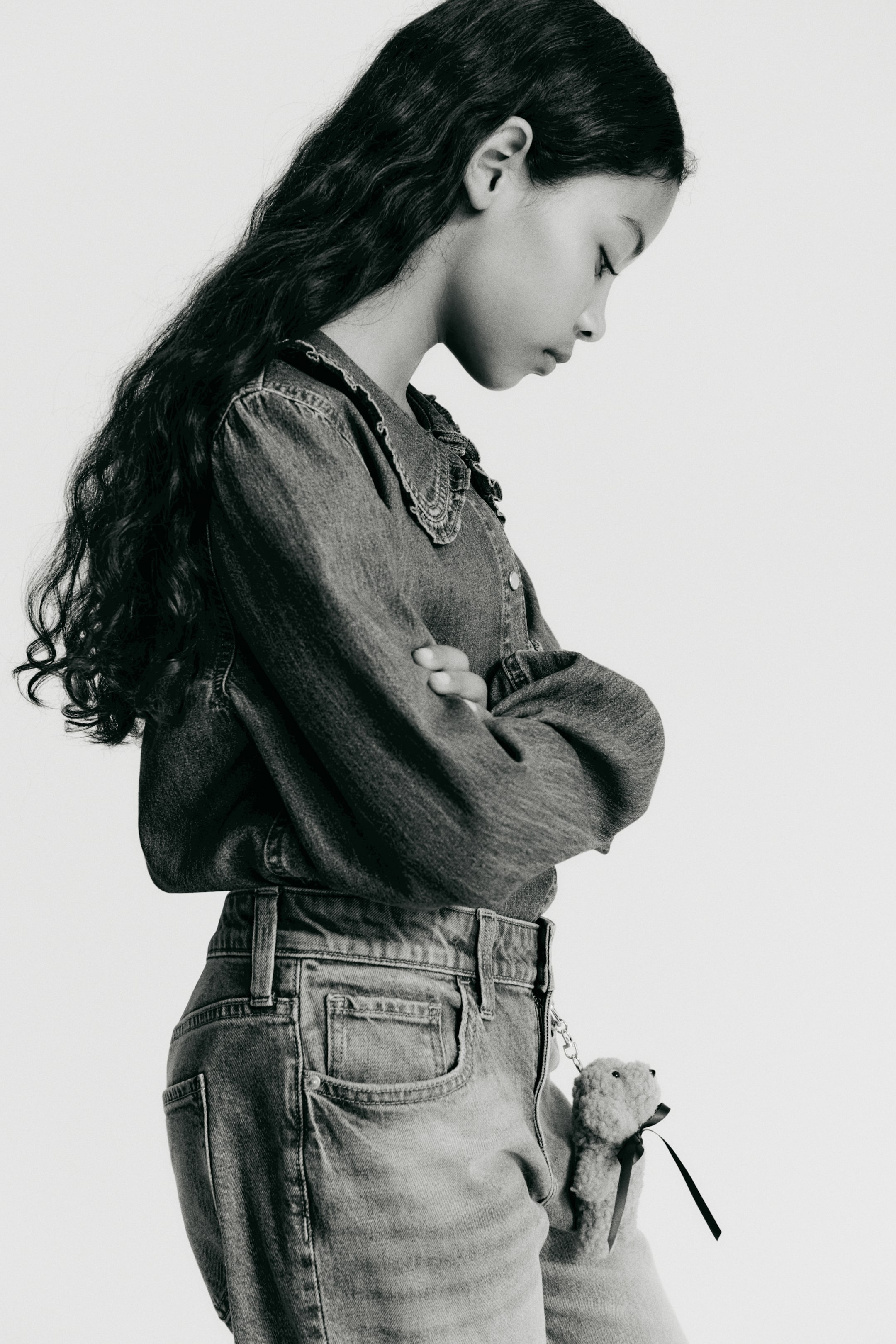 Детские блузки H&M Denim Blouse with Collar — фото 4