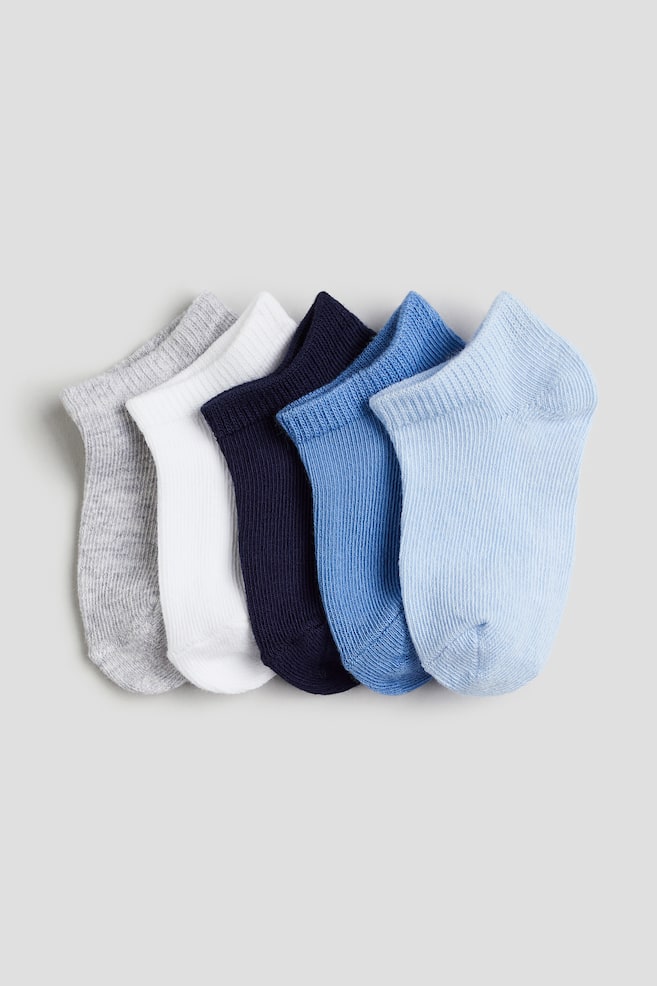 5-Pack Ankle Socks - Dark blue/blue/Yellow/turquoise/Light gray/white/Turquoise/light blue/Light purple/pink/Blue/white/Green/white - 1