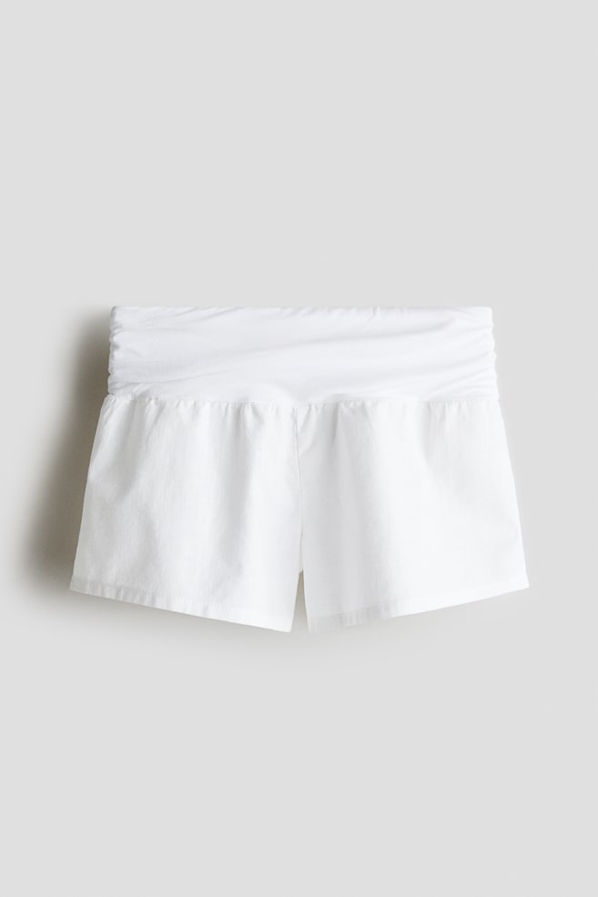 Pantalón corto en mezcla de lino - Blanco - 1