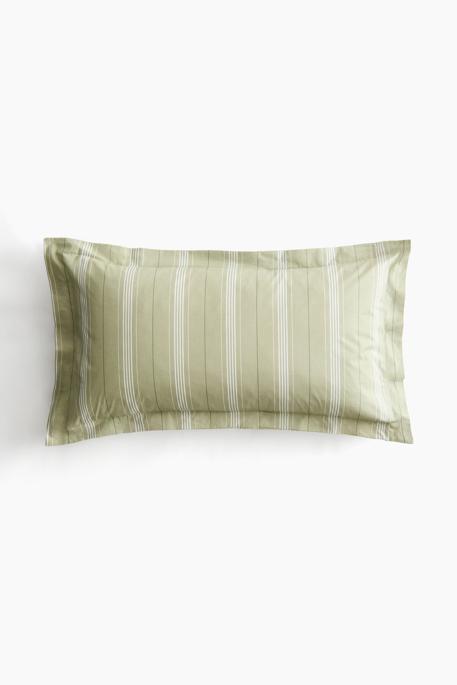 Cotton percale pillowcase - Green/Striped/Light blue/Striped