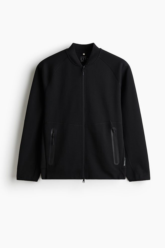 Activewear Bomber Jacket with DryMove™ - Black/Light gray melange - 1