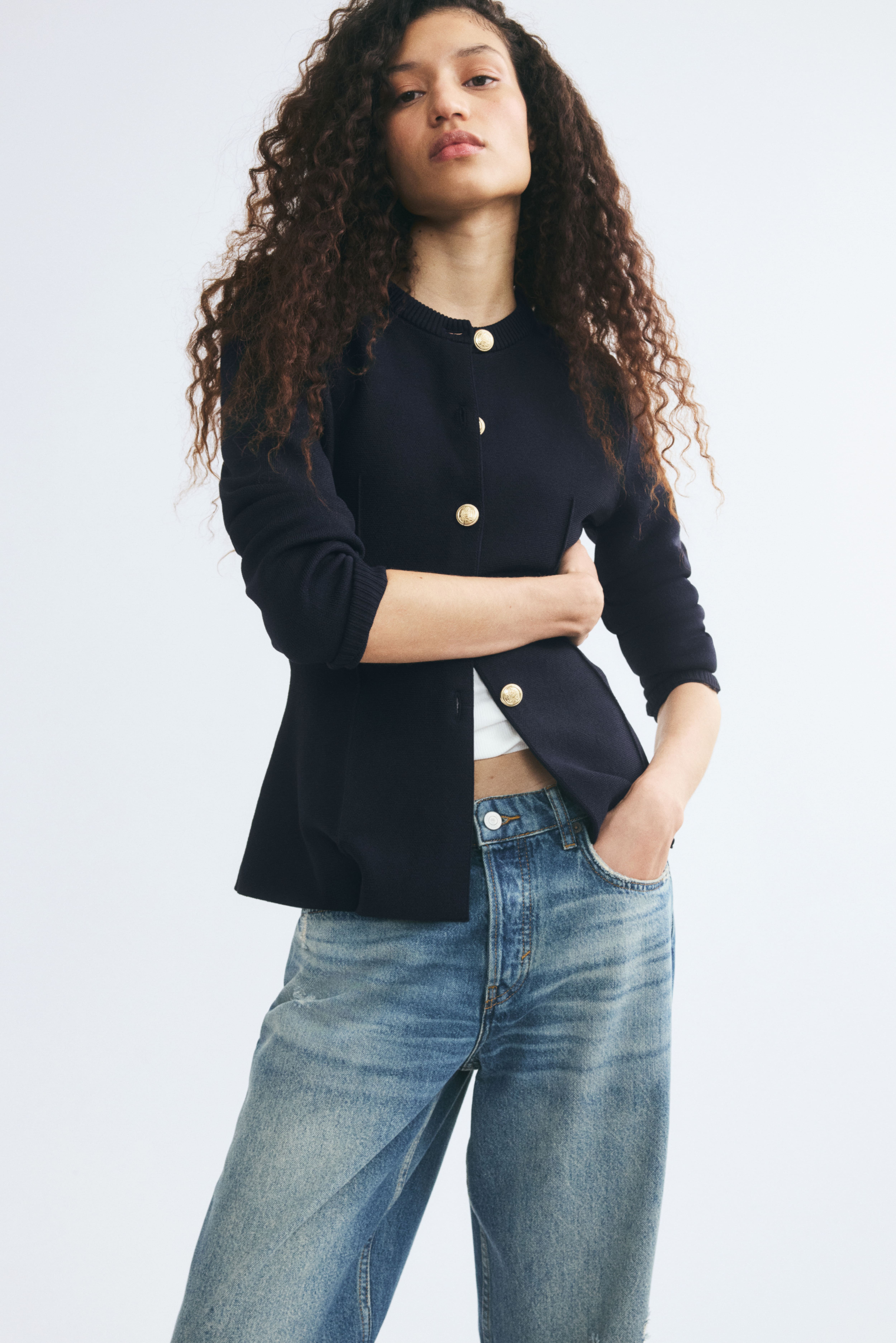 Fitted Fine-Knit Cardigan