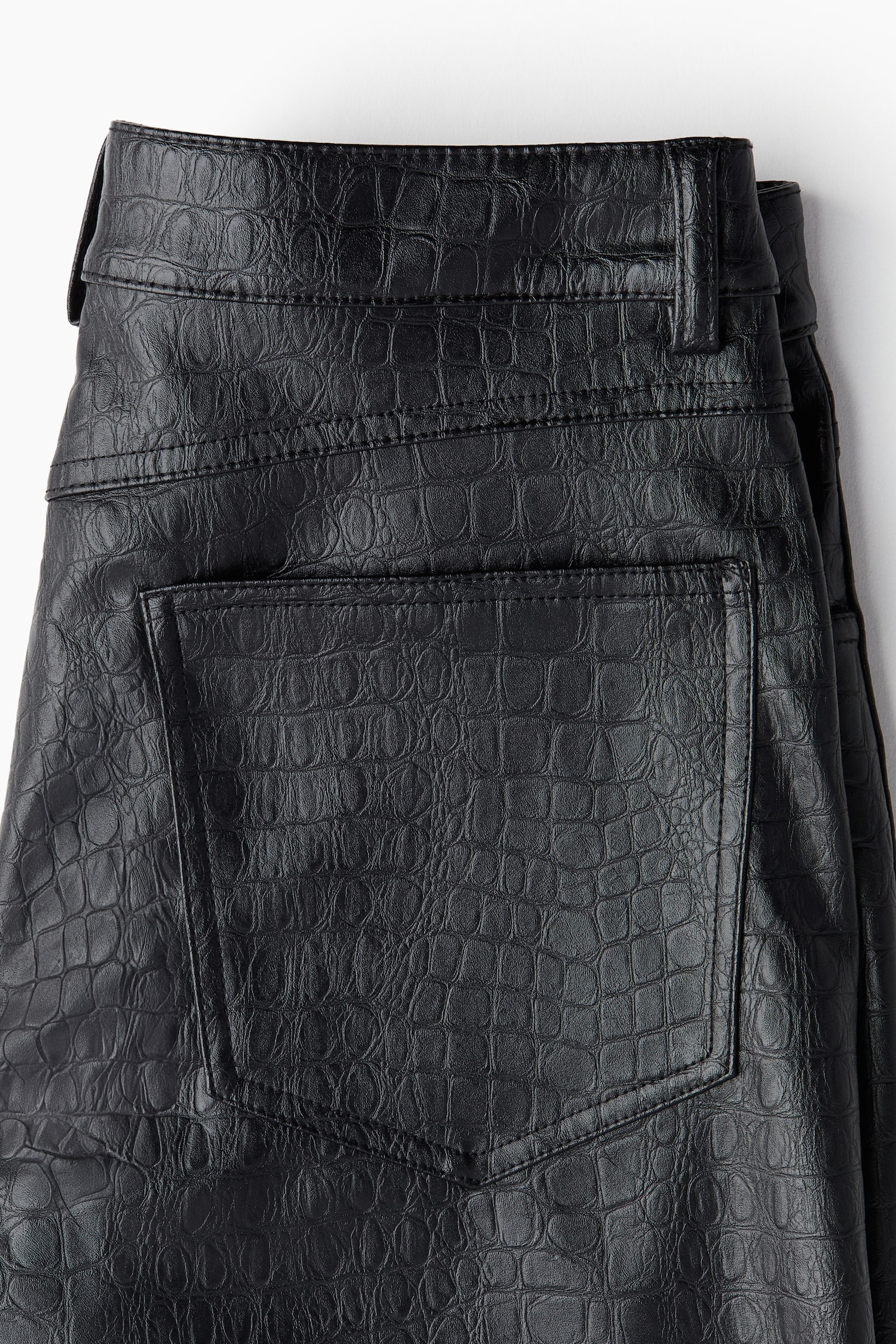 Straight coated trousers - Black/Crocodile-patterned/Black/Dark grey - 5