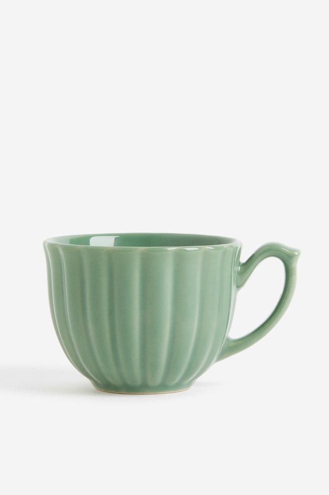 Porcelain cup - Green /Light beige - 1