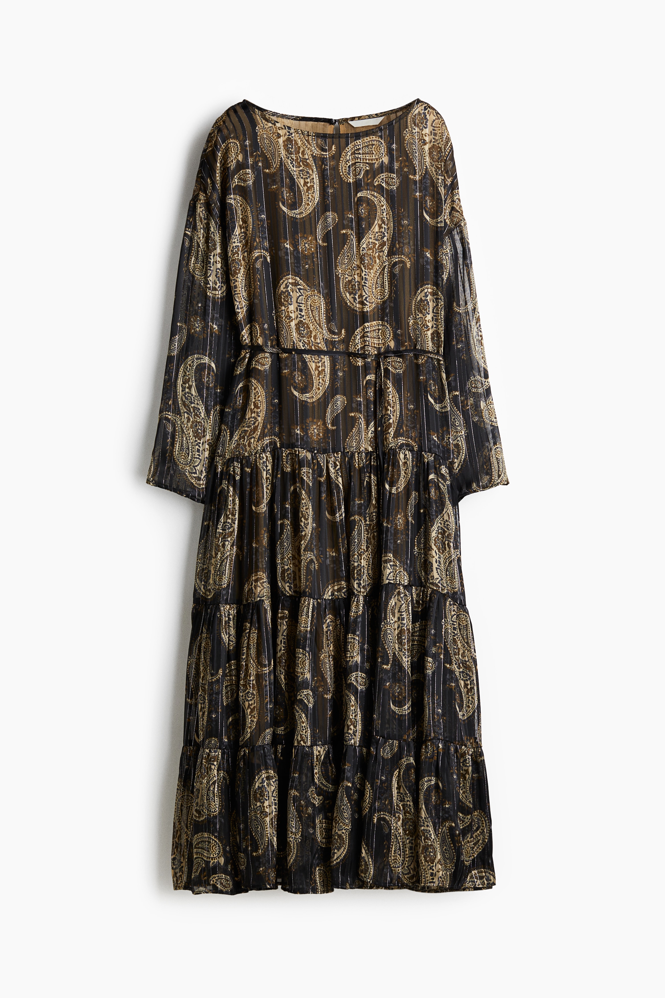 Σιφόν φόρεμα - Μαύρο/μοτίβο με λαχούρι