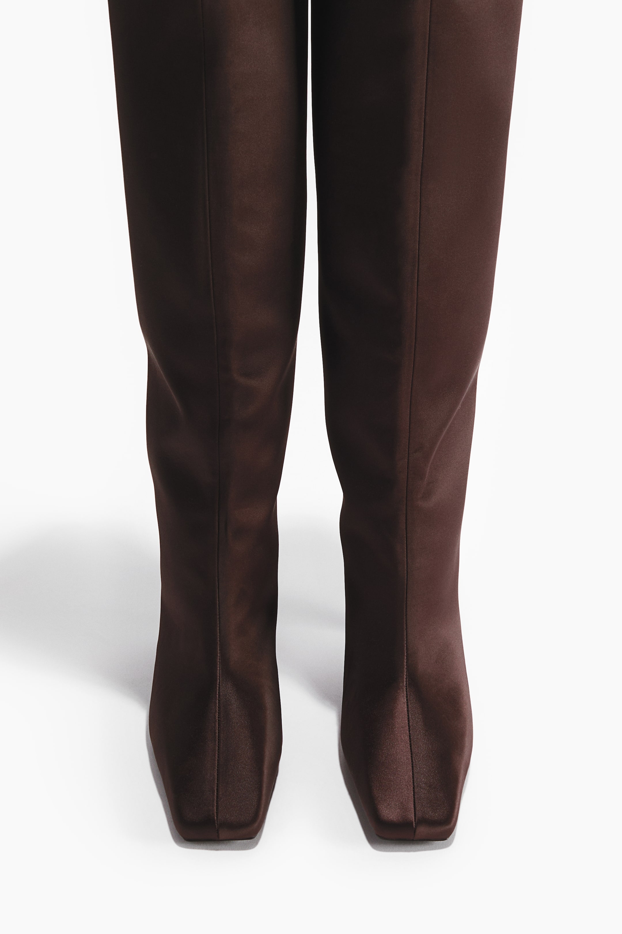 View larger image: Satin knee-high boots - Dark brown - Ladies | H&M 4