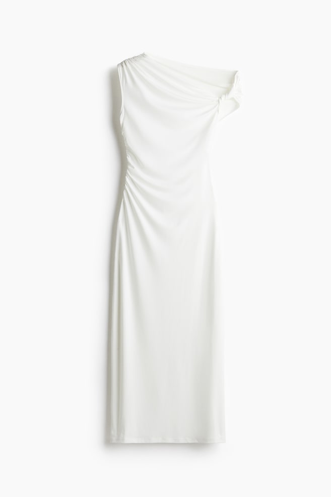 Robe asymétrique avec détail torsadé - Blanc - 1