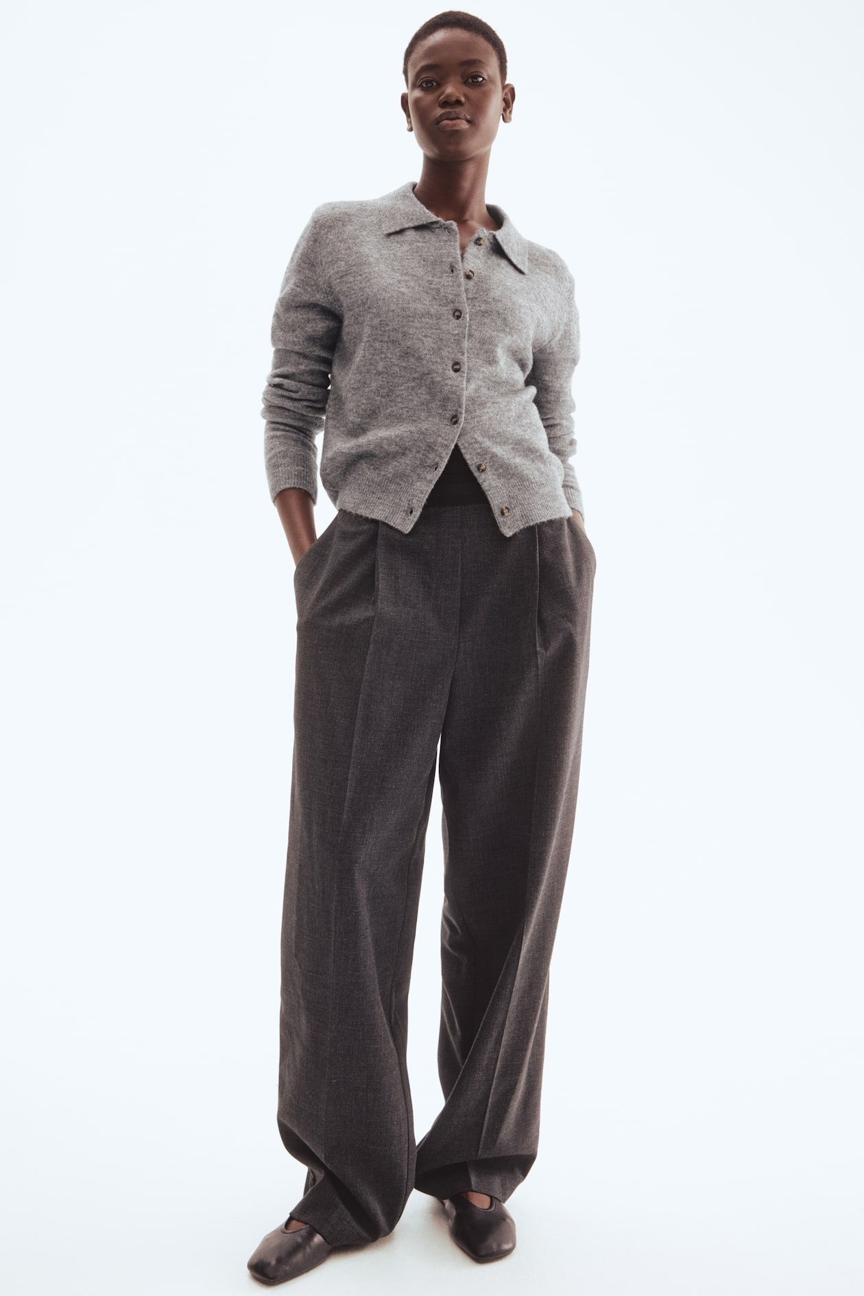 Gilet avec col - Gris chiné - FEMME | H&M FR