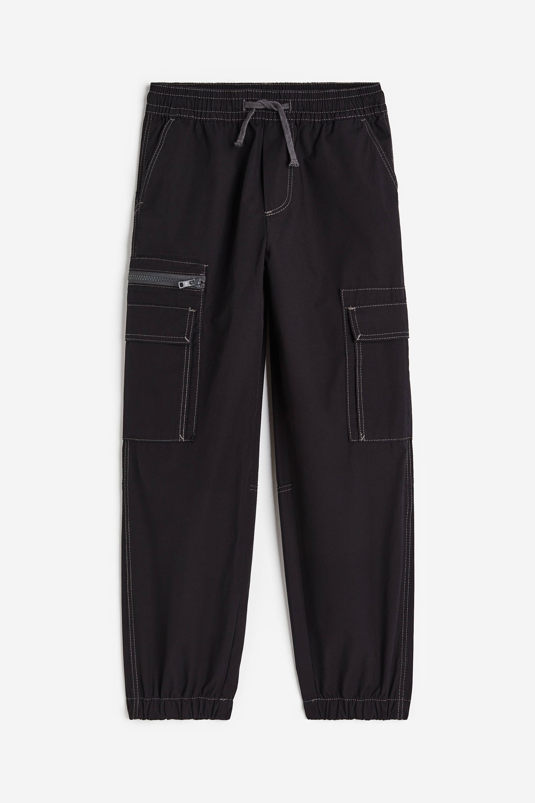View larger image: Loose Fit cargo trousers - Black - Kids | H&M HK 1