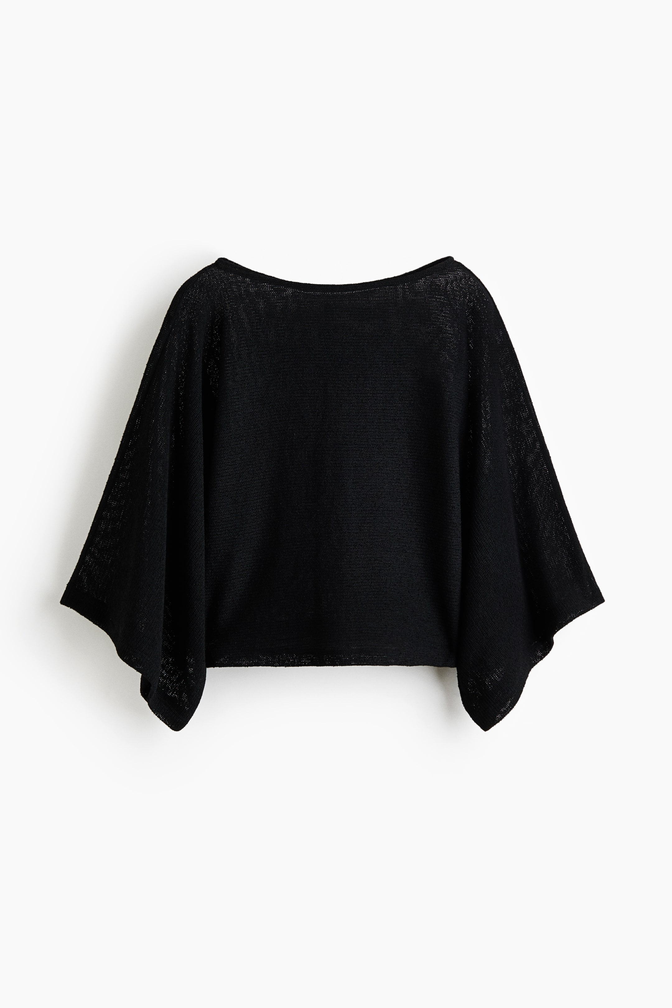View larger image: Cape-sleeved knitted top - Black - Ladies | H&M 1