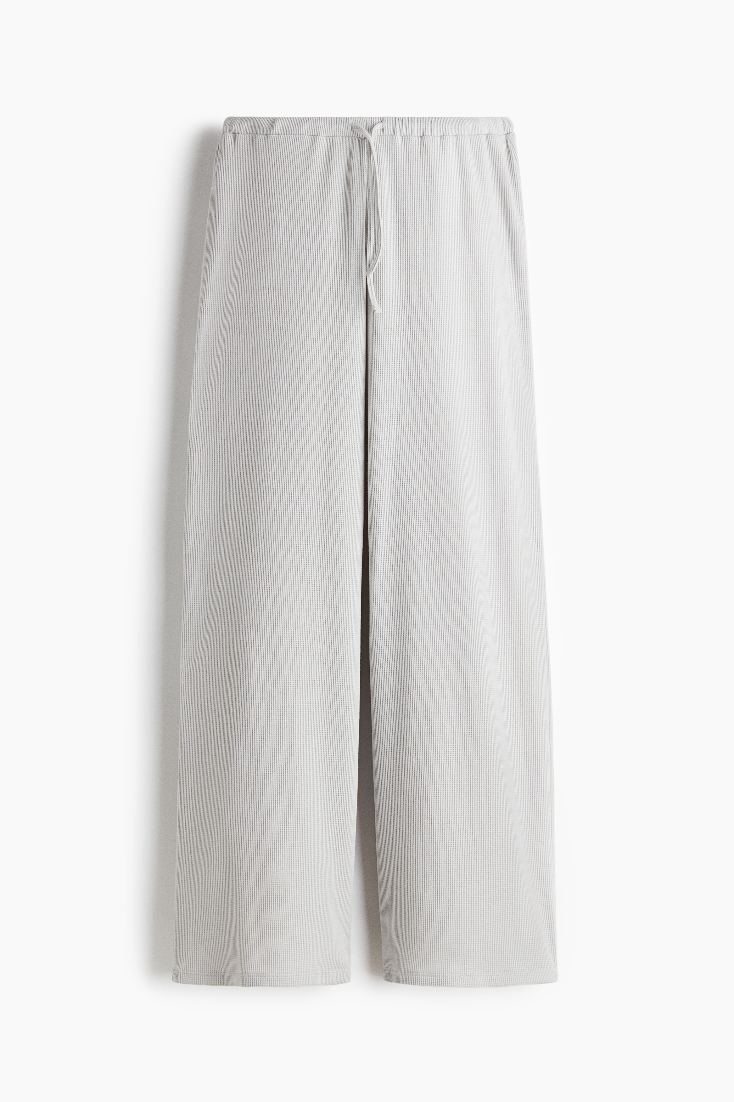 Waffled jersey trousers - Light grey/Powder pink