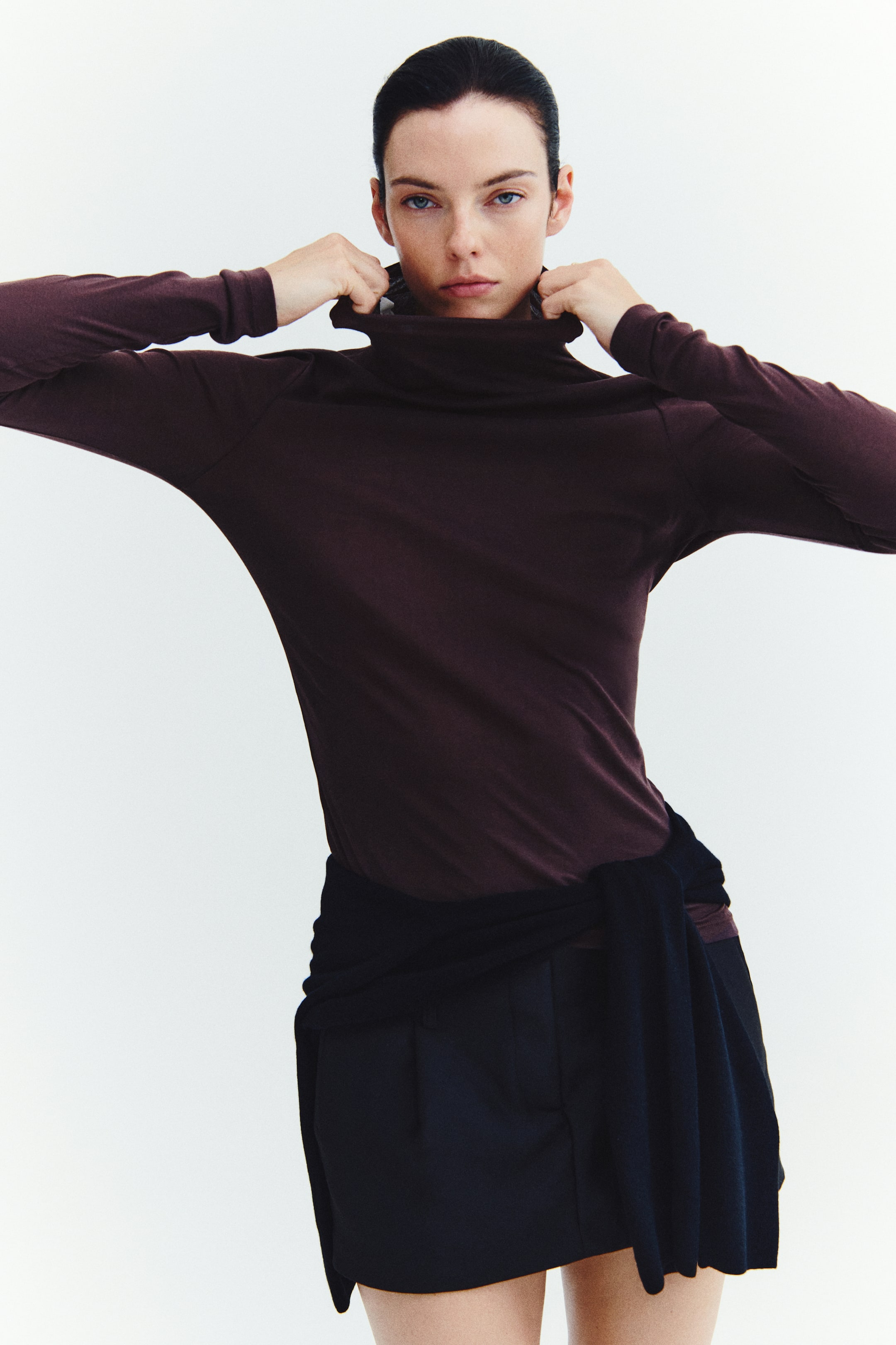 Pima Cotton Turtleneck Top
