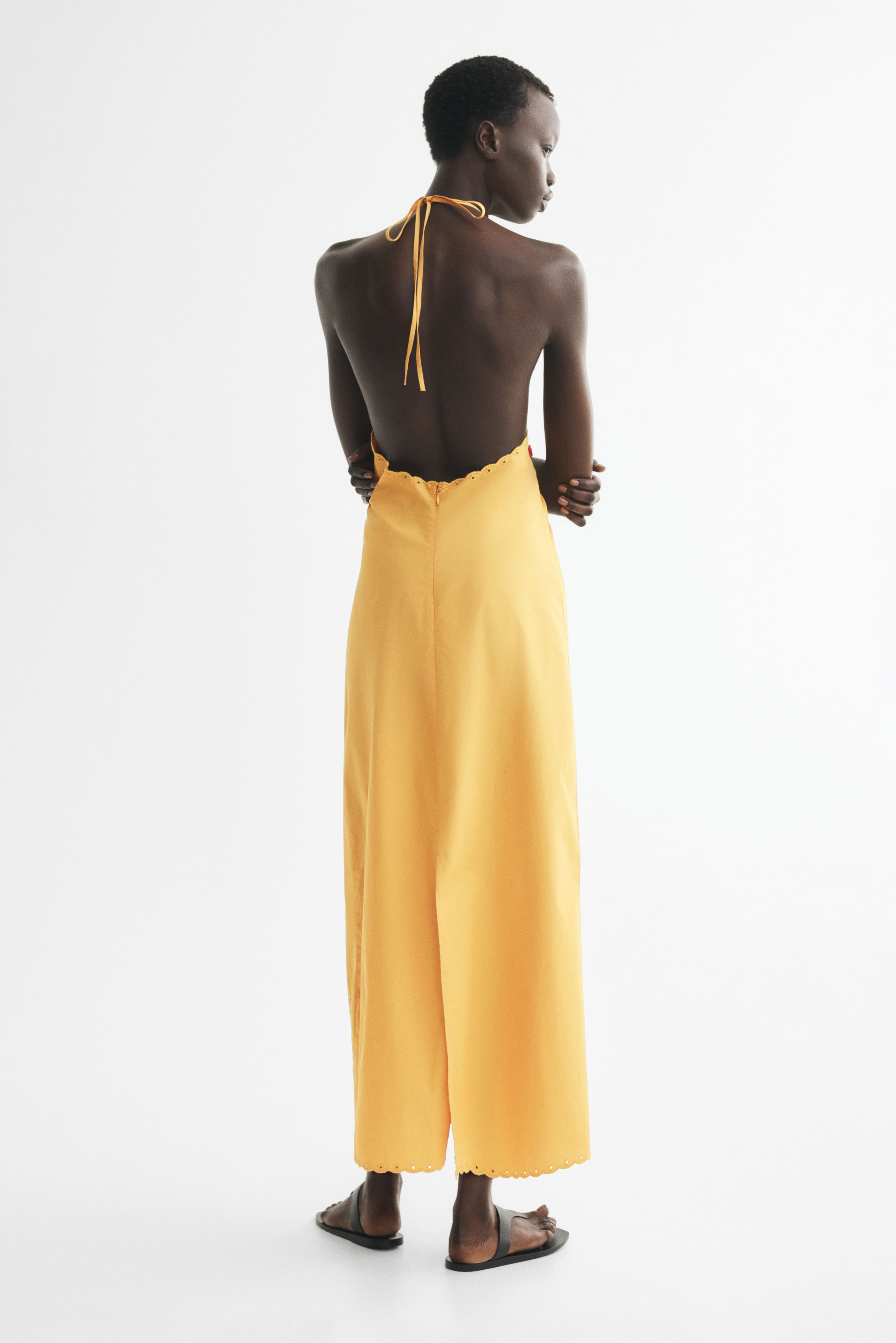 Halterneck Dress with Eyelet Embroidery