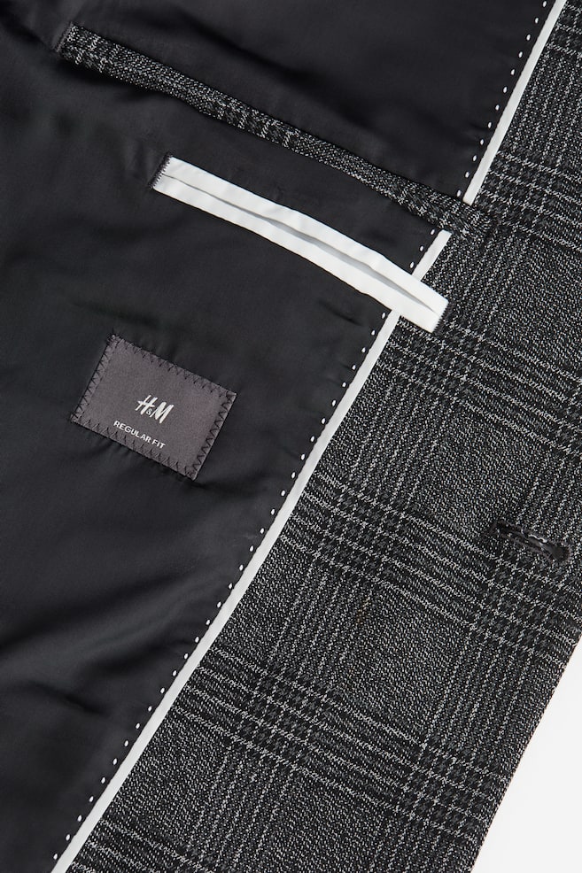 Regular Fit Jacket - Dark grey/Checked/Beige/Checked - 3