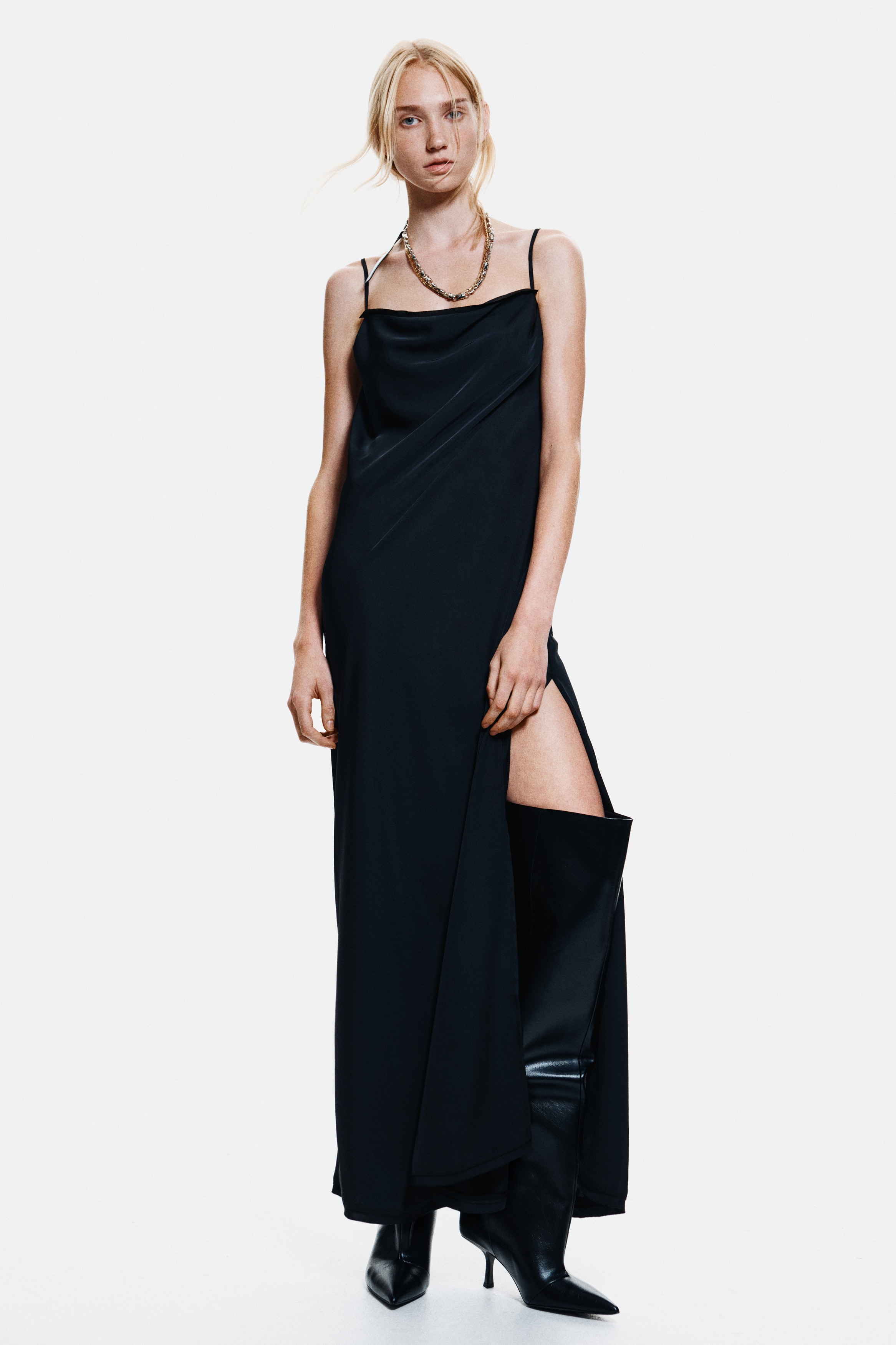 Black Maxi Dresses | Long-Sleeve, Satin & Lace | H&M IN