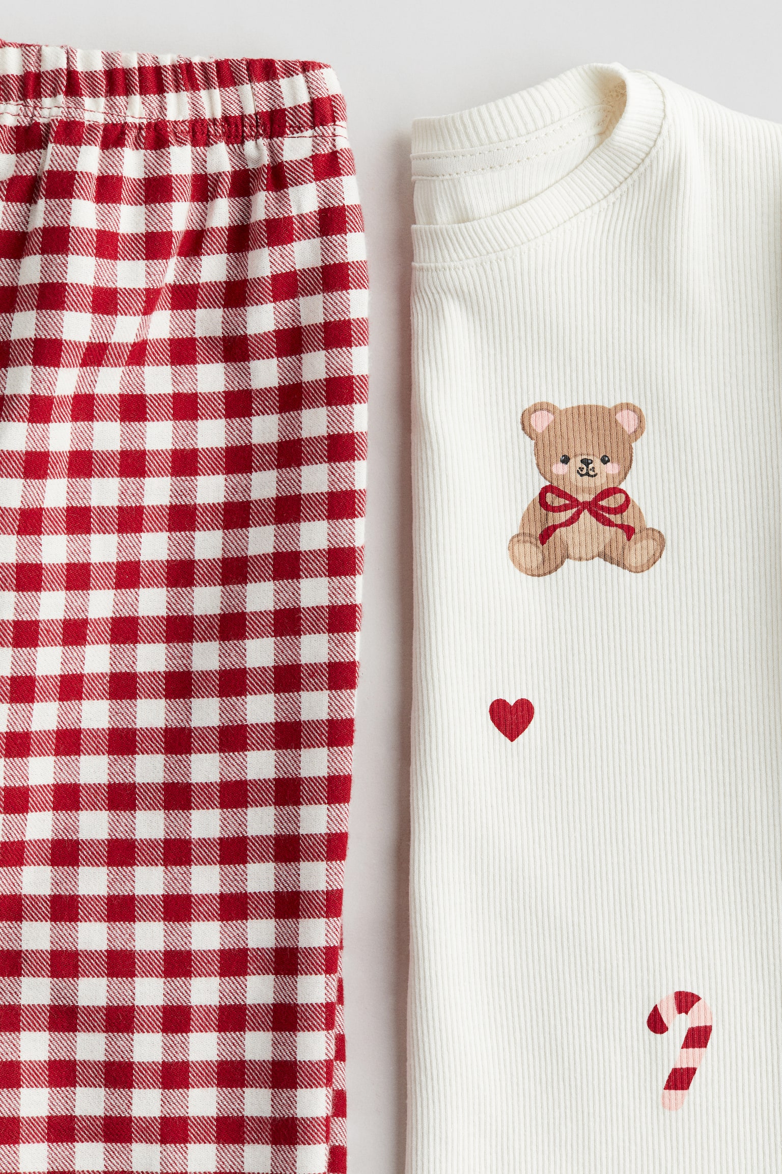 Cotton pyjamas - White/Red checked - 2