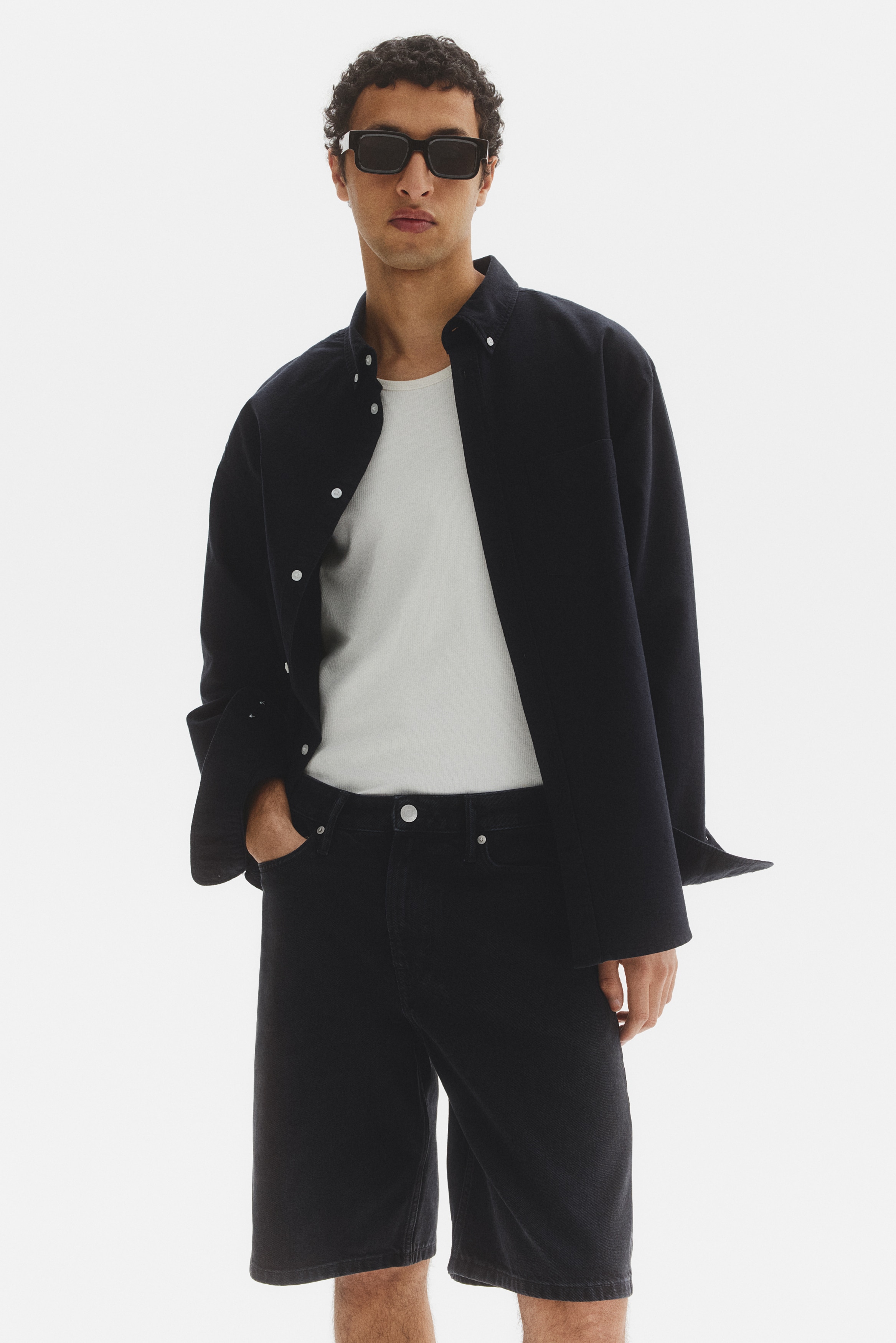 Shorts i denim Relaxed Fit - Denimsort/Lys denimblå/Denimblå/Denimgrå