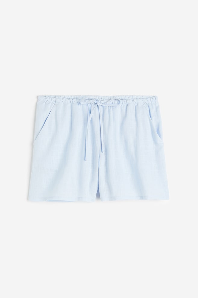Pull on-shorts i linmix - Ljusblå/Vit/Ljusgrön/Mörkbrun/Zebramönstrad - 2