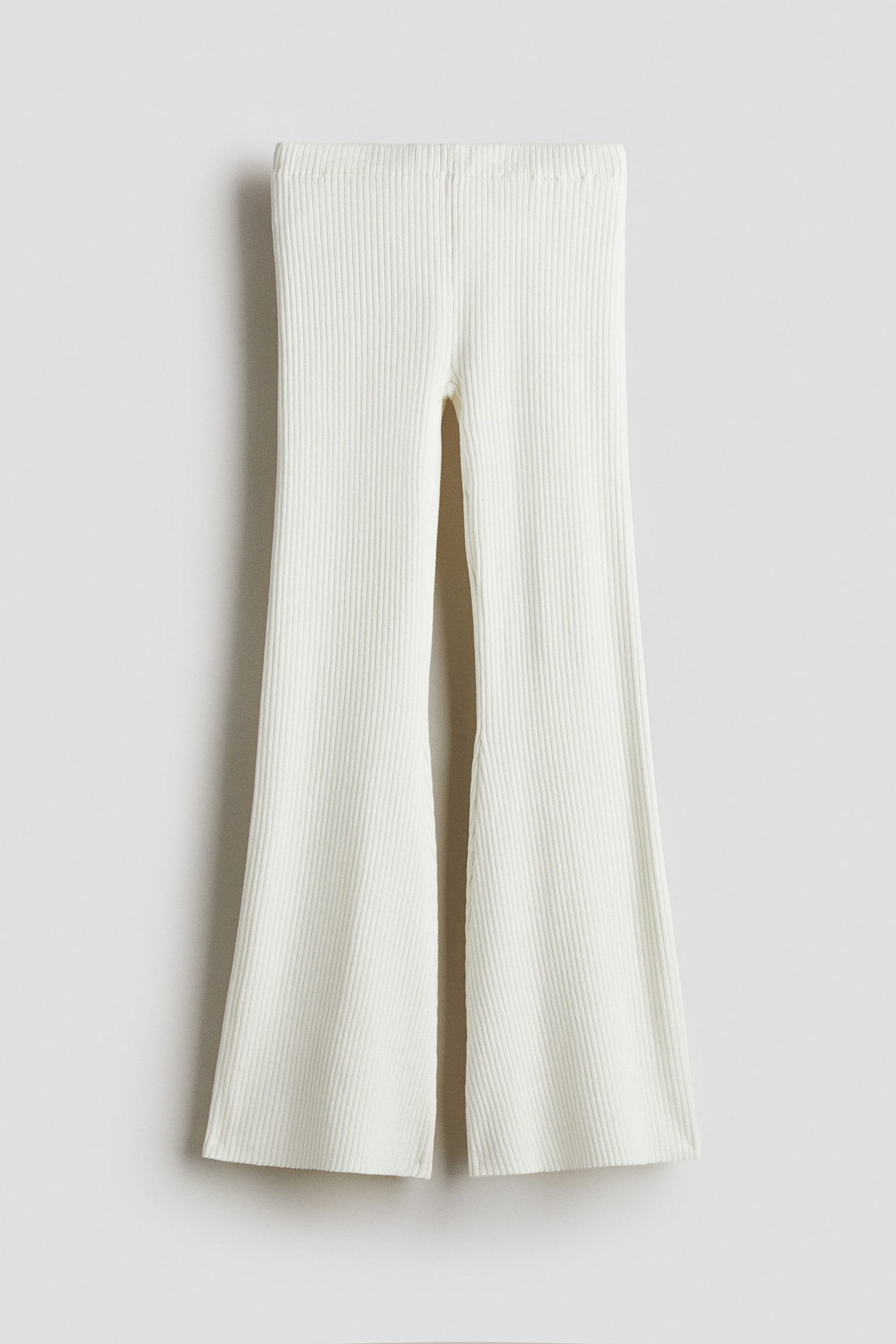 Детские брюки H&M Flared Rib-Knit, цвет: Белый — фото 1