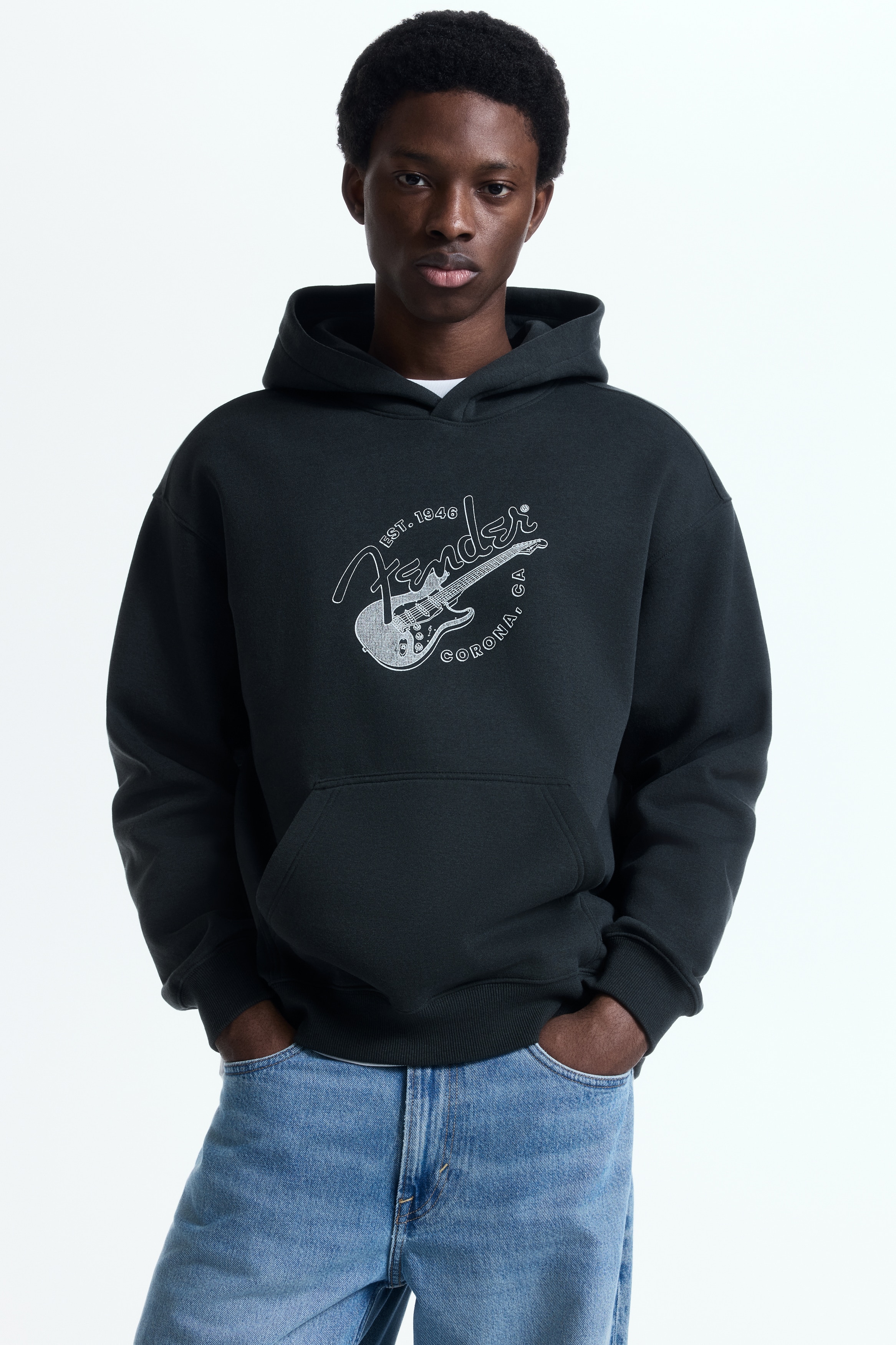 Φούτερ Loose Fit με κουκούλα και τύπωμα - Μαύρο/Fender/Μαύρο/Kodak/Μαύρο/Alien/Λευκό/Ο Εξολοθρευτής/Σκούρο πράσινο/I lose control/Λευκό/The Godfather/Μαύρο/Home Alone