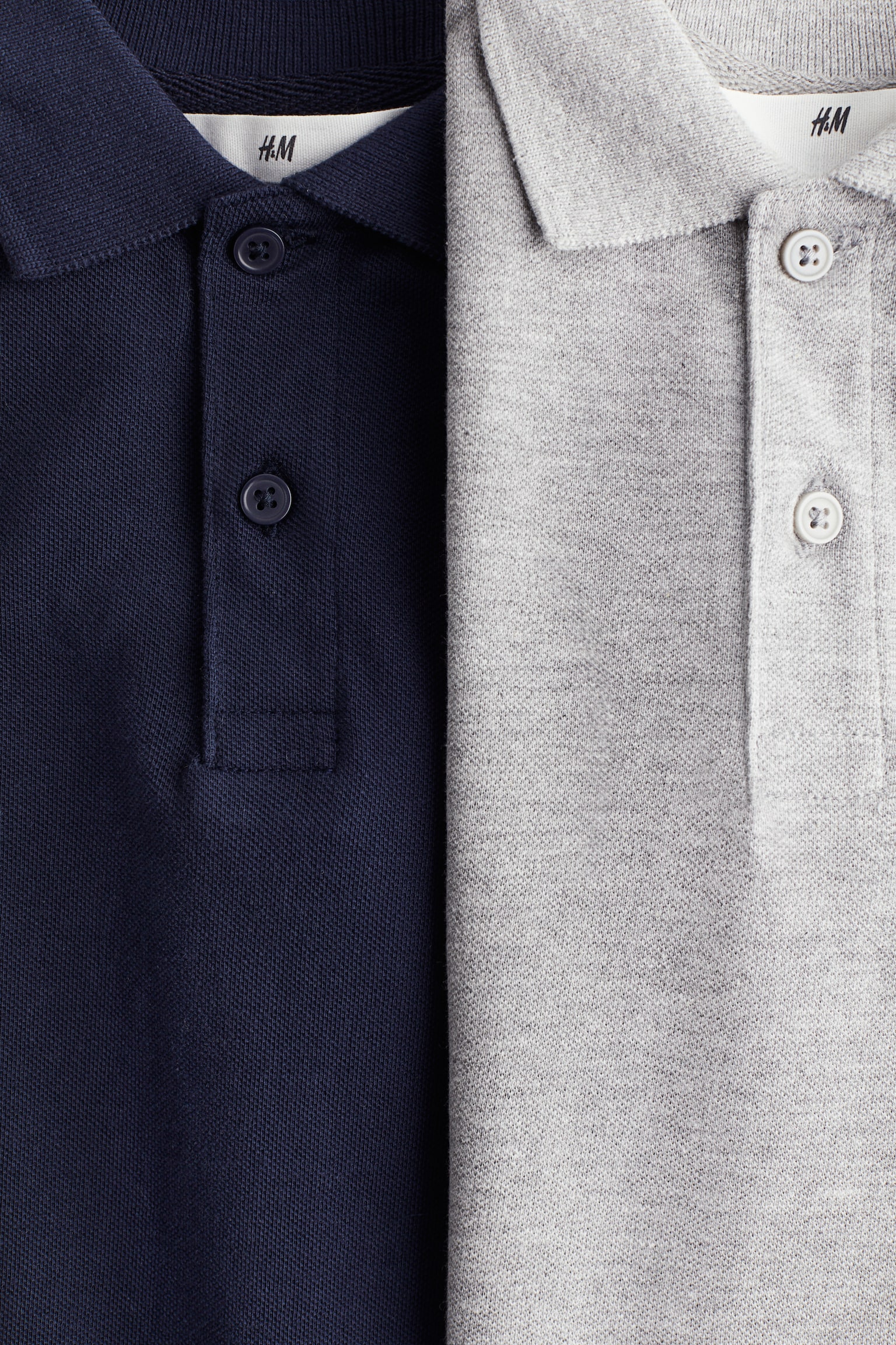 2-Pack Piqué Polo Shirts - Light gray/navy blue/Light blue/white - 2