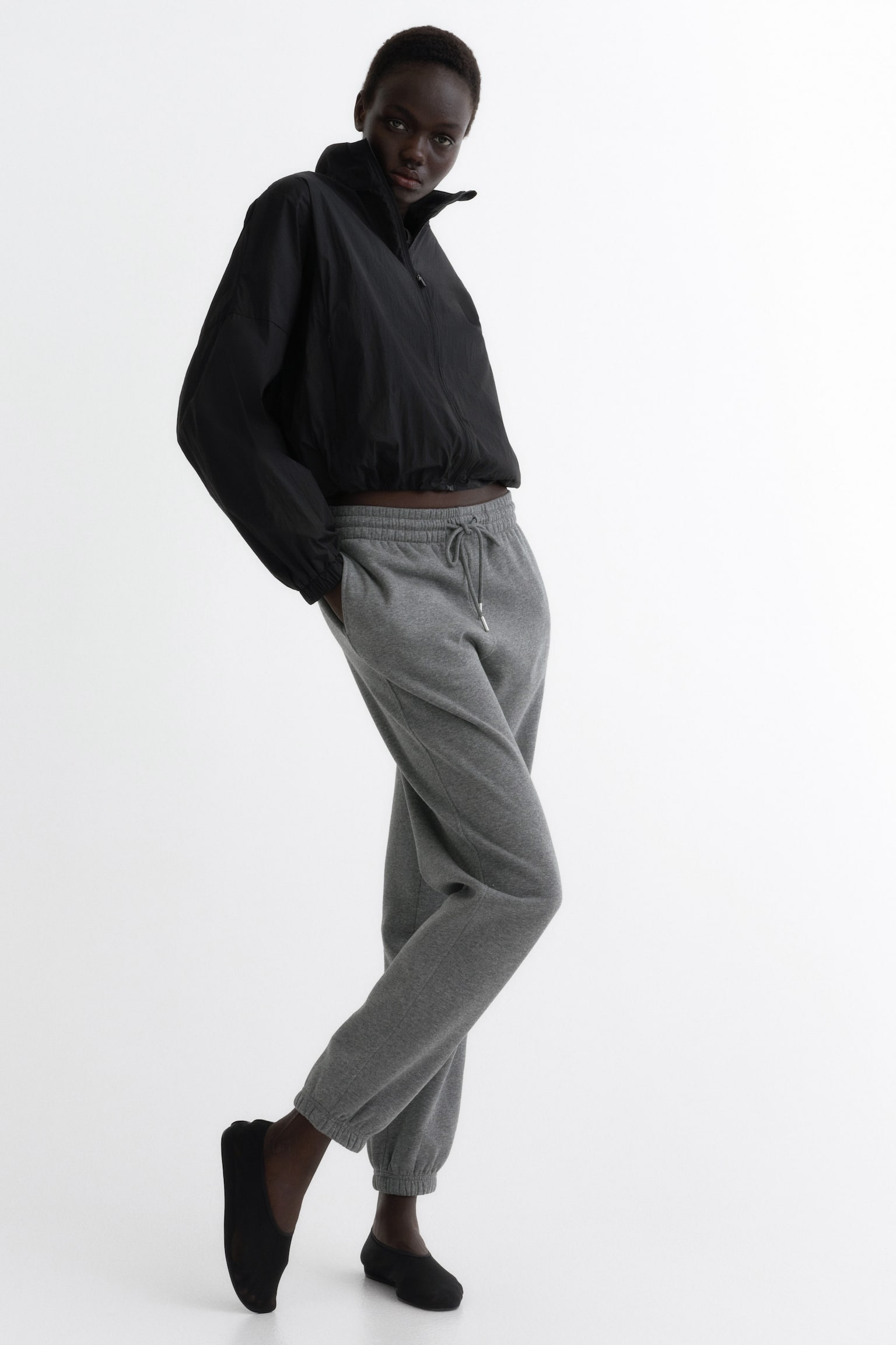 Cotton-blend Sweatpants - Gray melange/Black/Gray/Light beige/Dark forest green/Light gray melange - 6