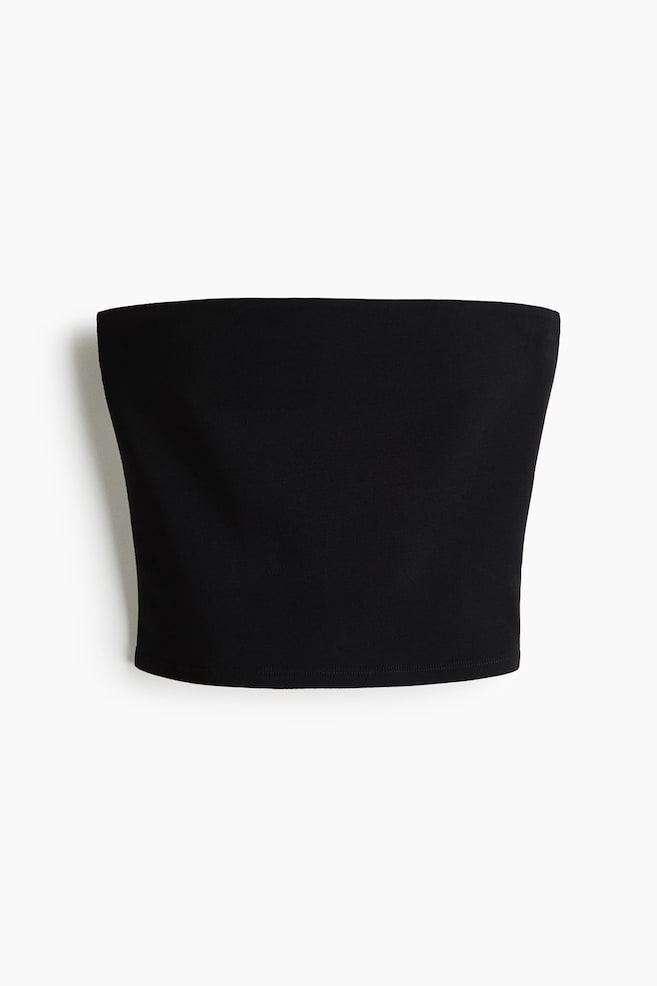 Cotton Tube Top - Black/Cream/Brown - 1