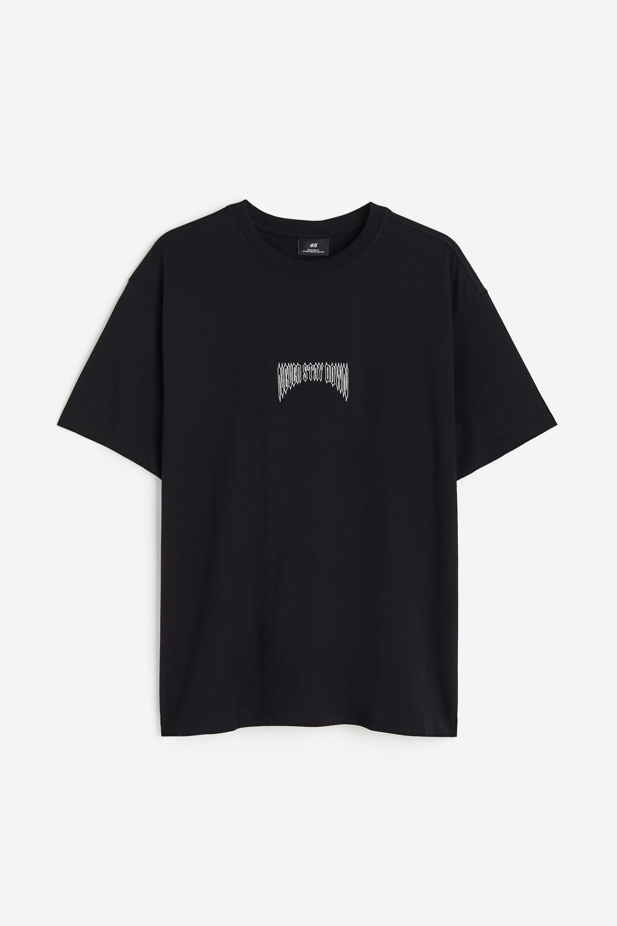 View larger image: Loose Fit T-shirt - Black/Never Stay Down - Men | H&M 1