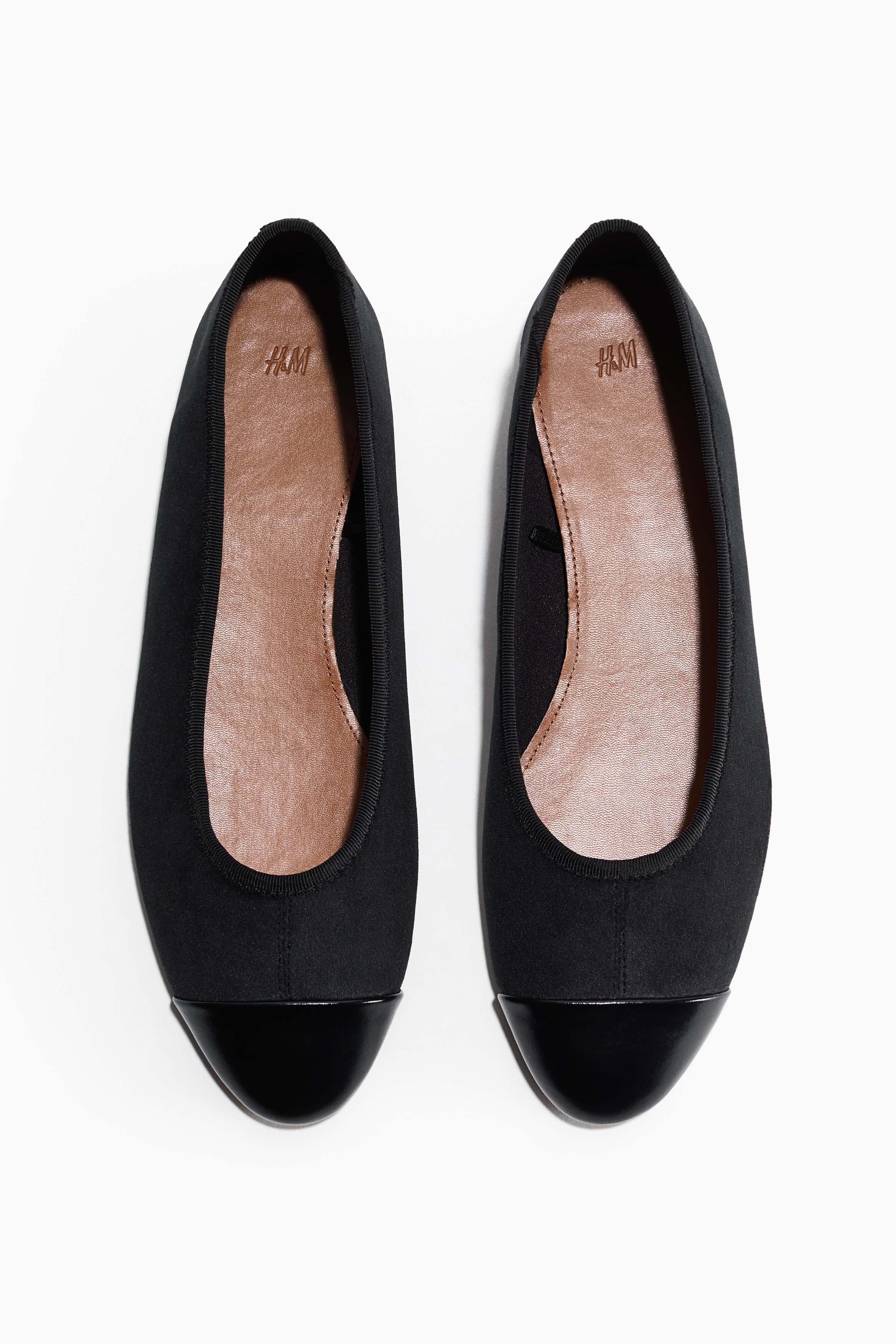 Fluwelen ballerina's - Zwart/Donkerbruin