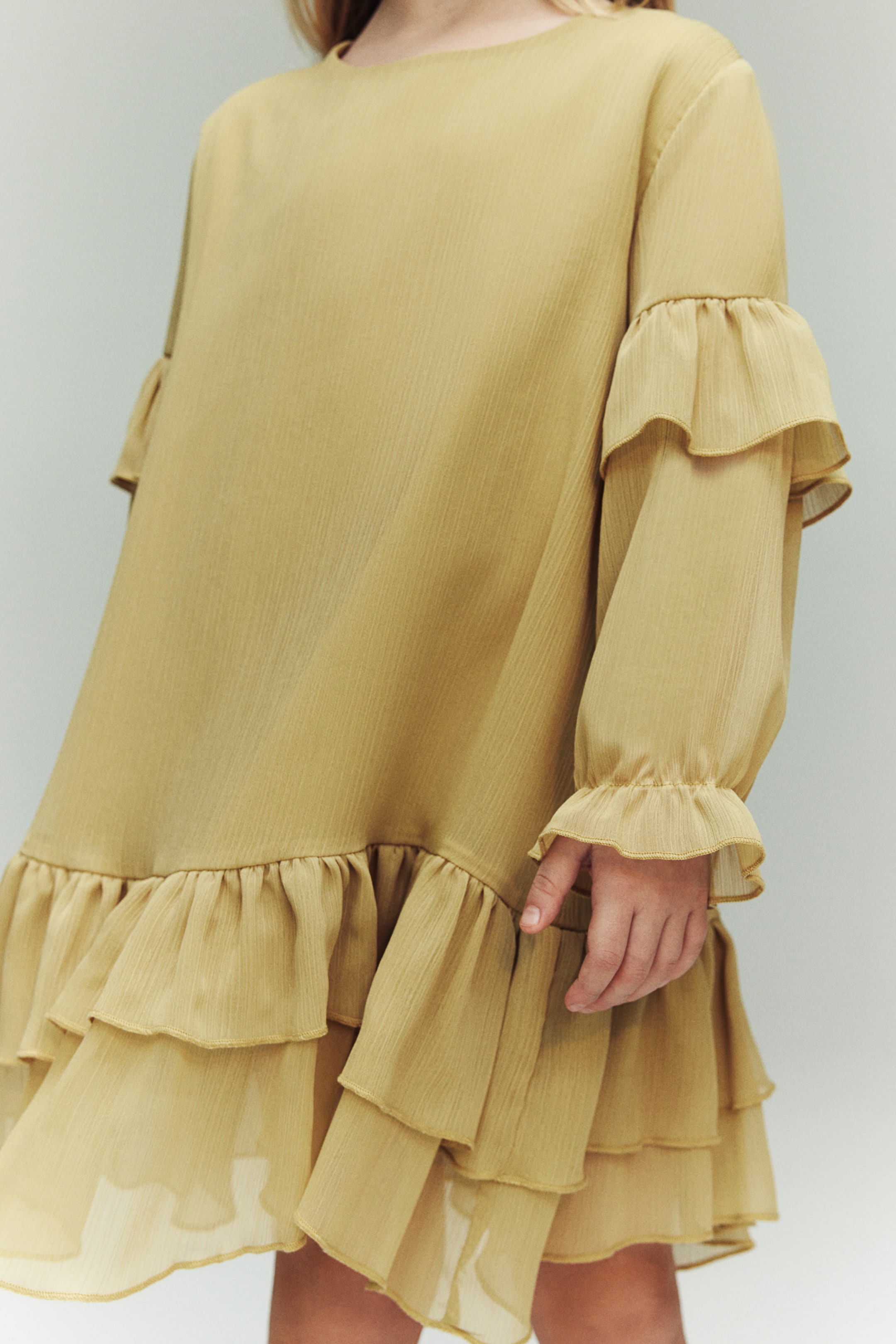 Flounced Chiffon Dress