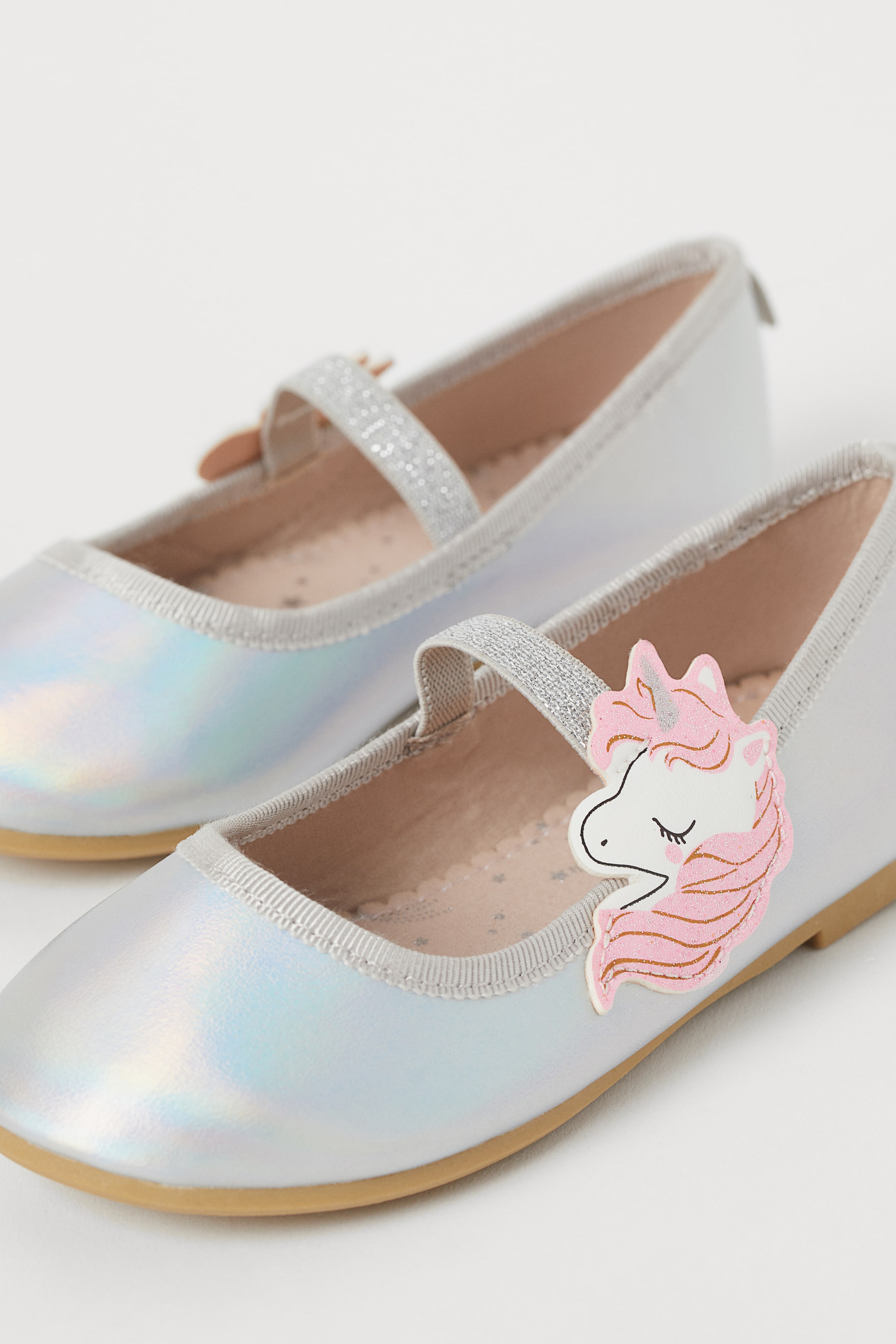 查看大圖: 芭蕾淺口鞋 - 銀色/獨角獸 - Kids | H&M HK 4