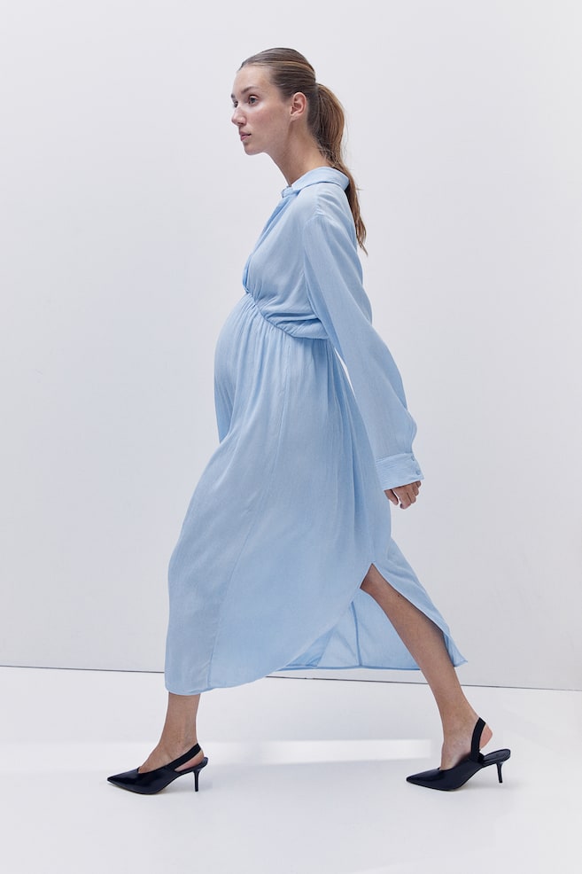 MAMA Robe de maternité Before & After - Bleu clair/Vert kaki/Noir - 6