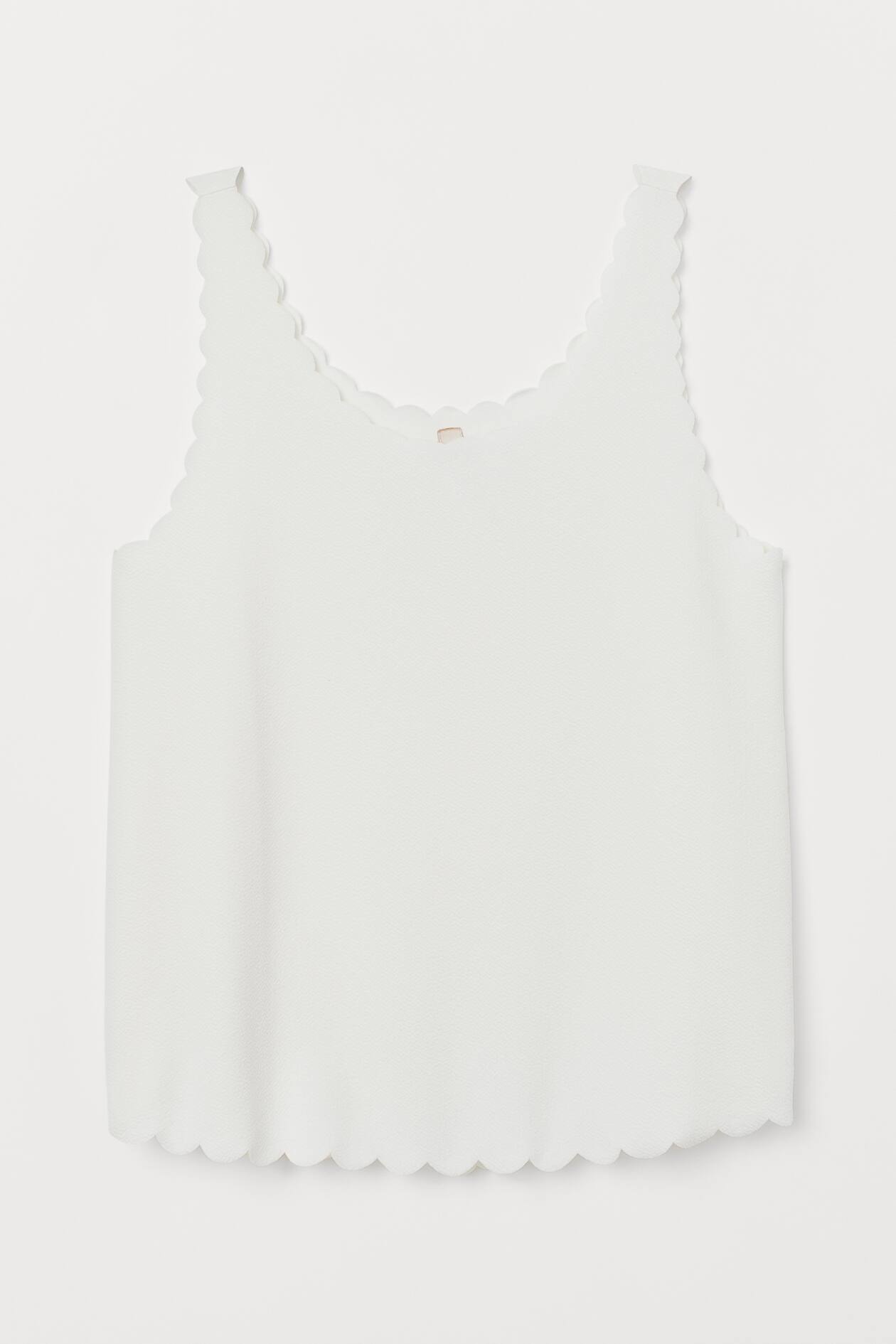 Scallopedged vest top Sleeveless White Ladies H&M GB