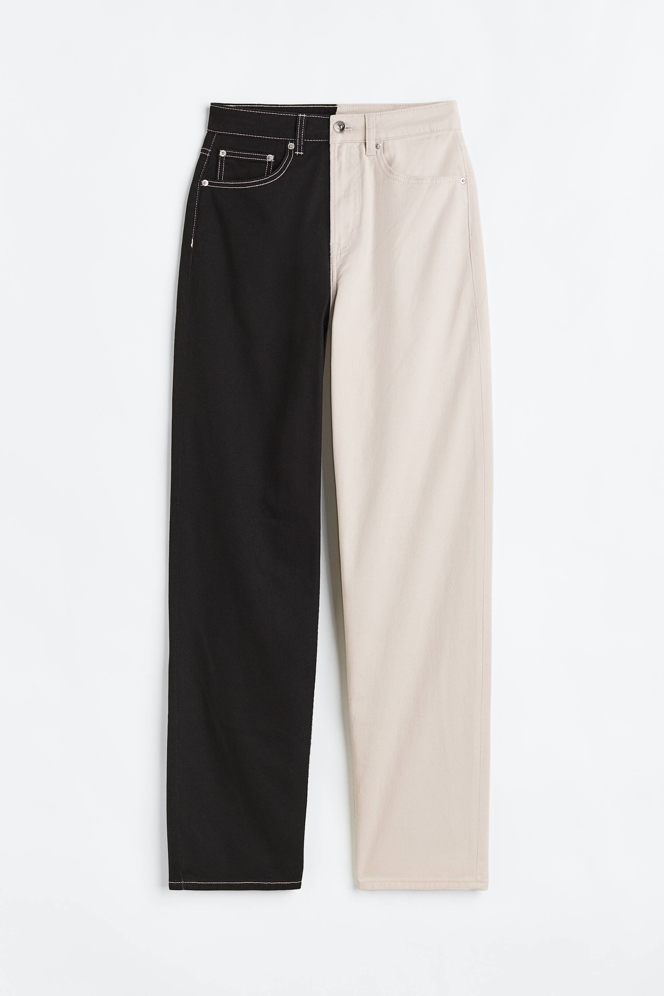 View larger image: 90s Straight High Jeans - Black/Light beige - Ladies | H&M 1