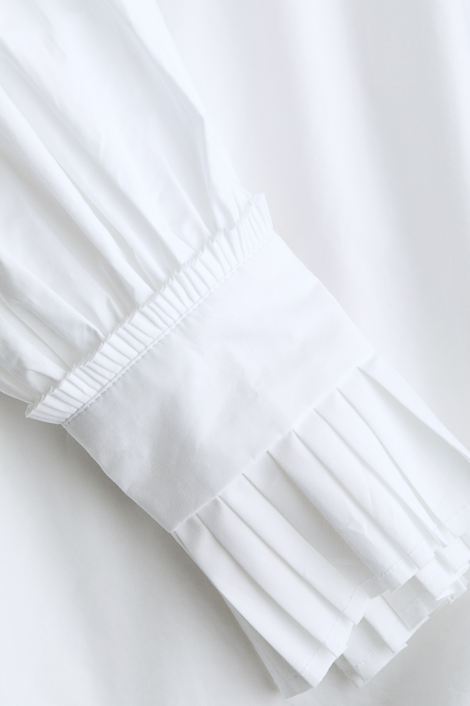 Женская блузка H&M Balloon-Sleeved Cotton Blouse, цвет: Белый — фото 6