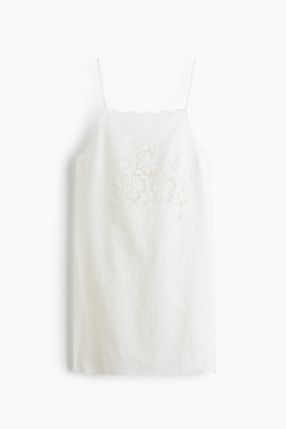 Cotton Beach Dress with Eyelet Embroidery