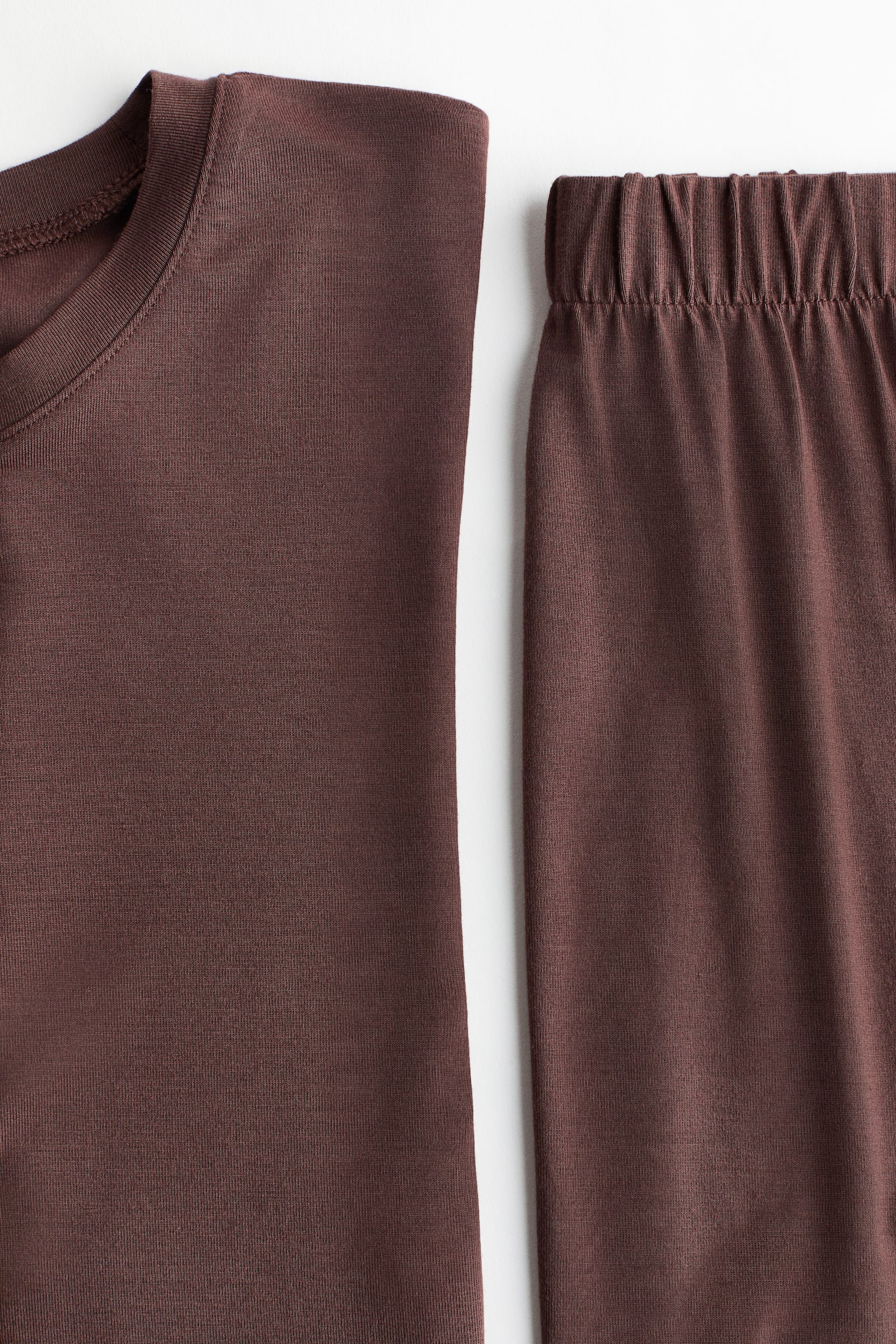 莫代爾睡衣套裝 - 深咖啡色/黑色 - 2