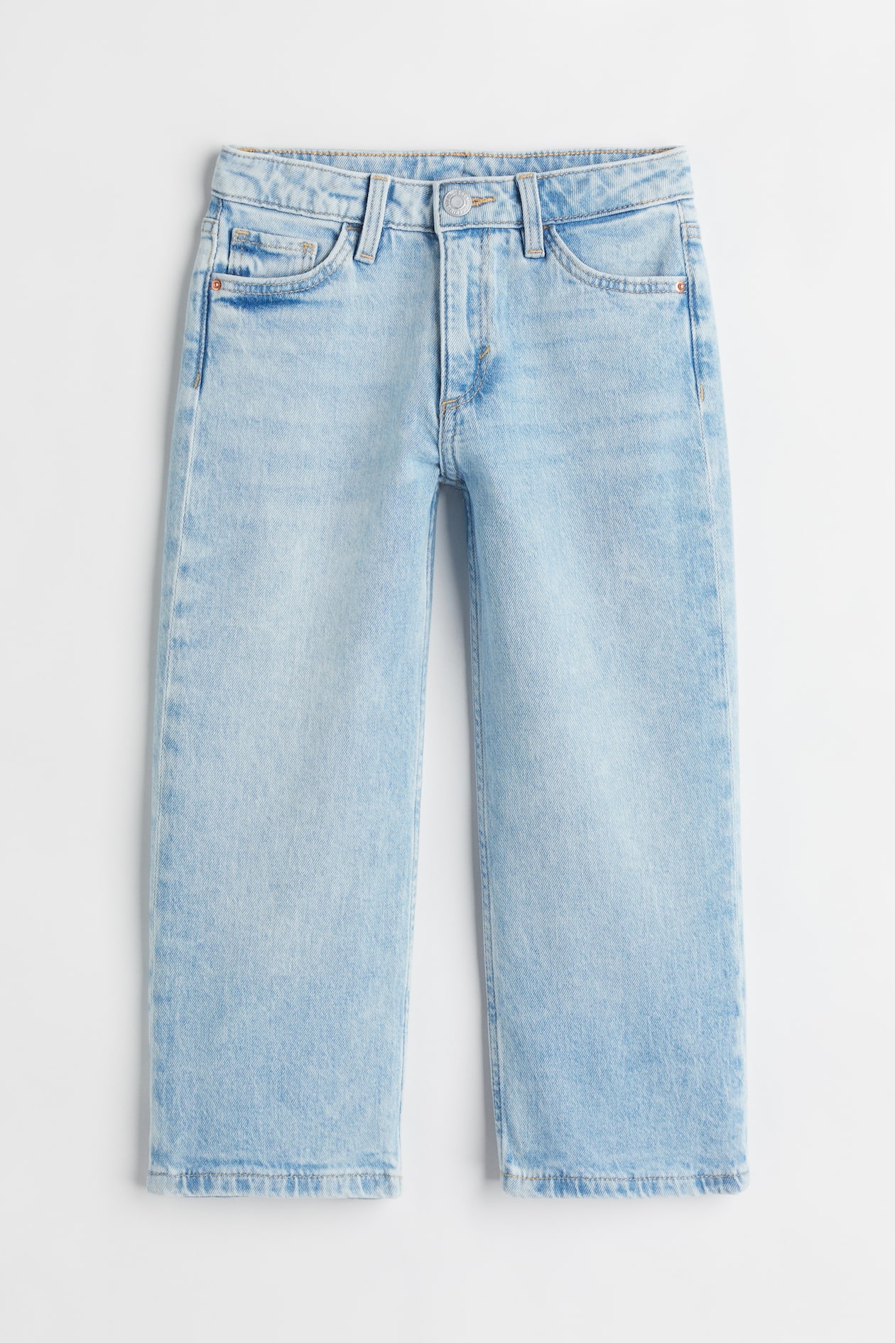 Wide Leg Jeans - Regular waist - Long - Light denim blue - Kids | H&M US